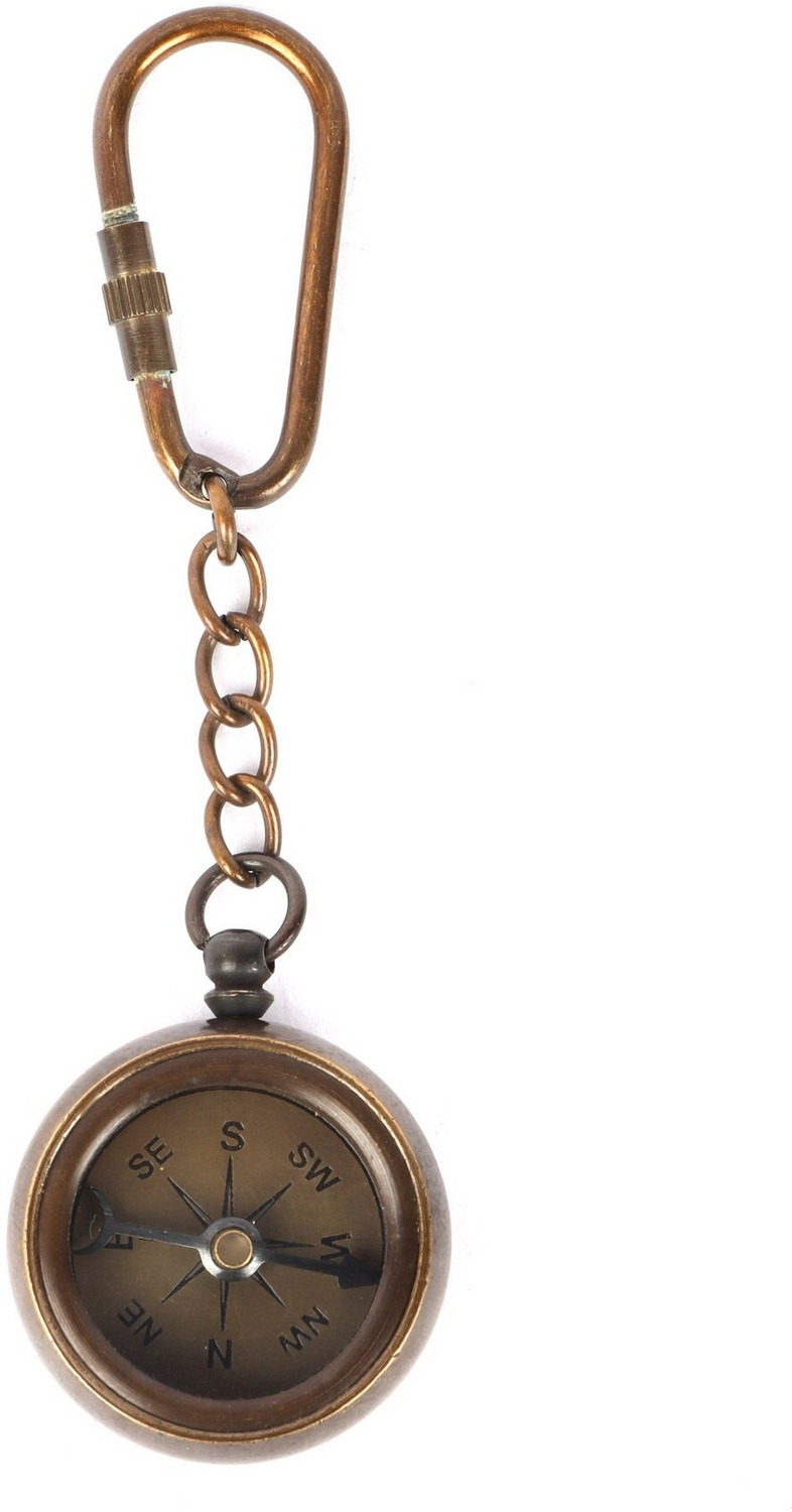 Image of HOUSE OF COMMON Antique Ross London Compass Key Chain Showpiece Decorative Showpiece - 1.2 cm