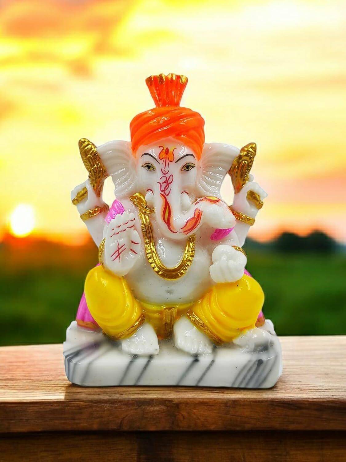 Neilaksh Divine Blessing Lord Ganesha Resin Idol Decorative Showpiece - 12.5 cm