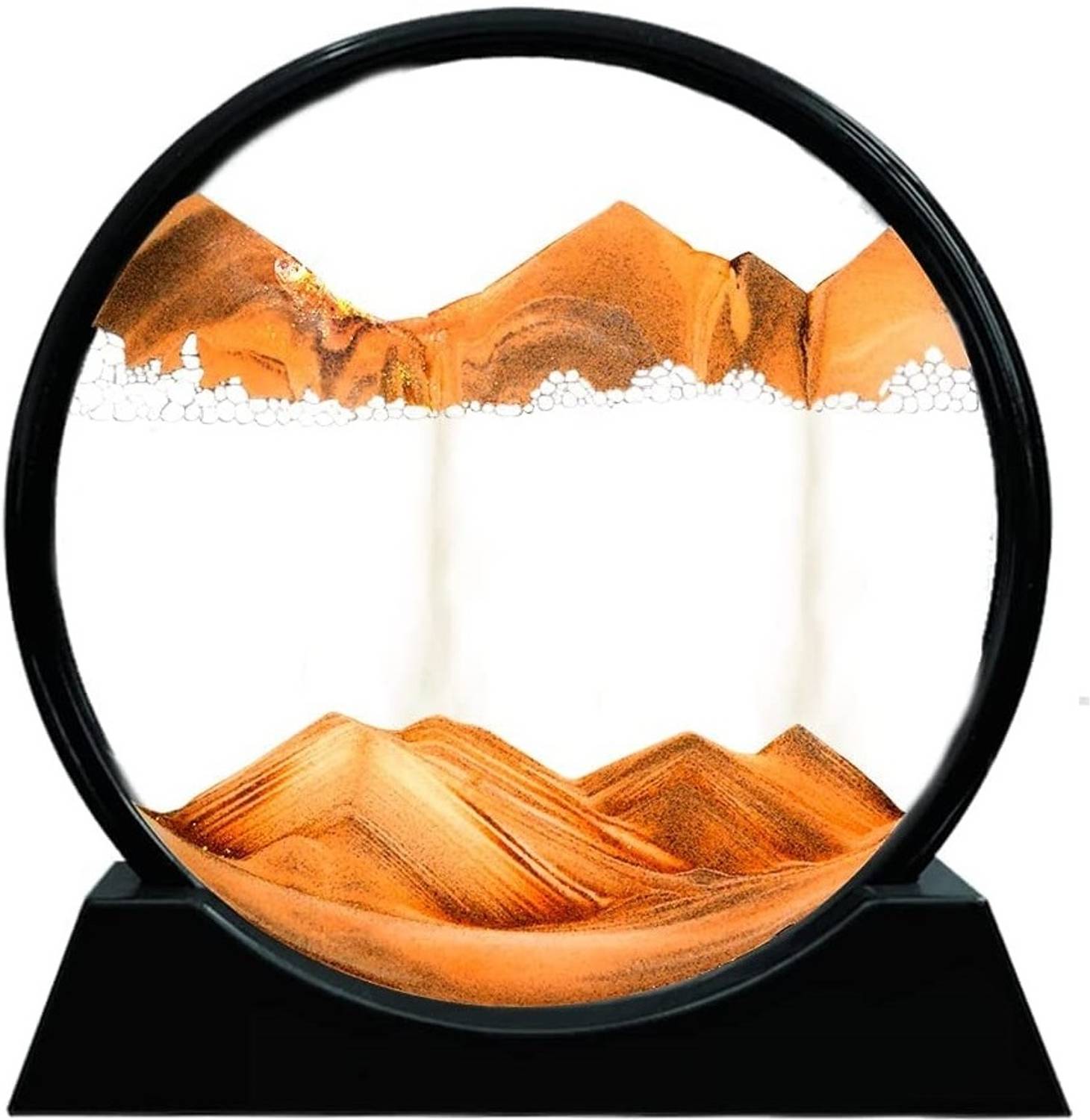AweStuffs Moving Sand Art Picture Glass Liquid Painting 3D Natural Landscape showpieces Decorative Showpiece - 20 cm
