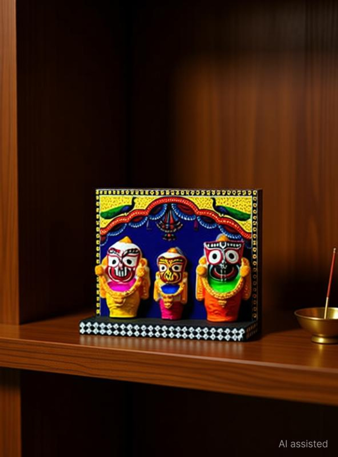 Image of Zenith Zone Jagannath Balabhadra Subhadra Idol Panel Decorative Showpiece - 8 cm