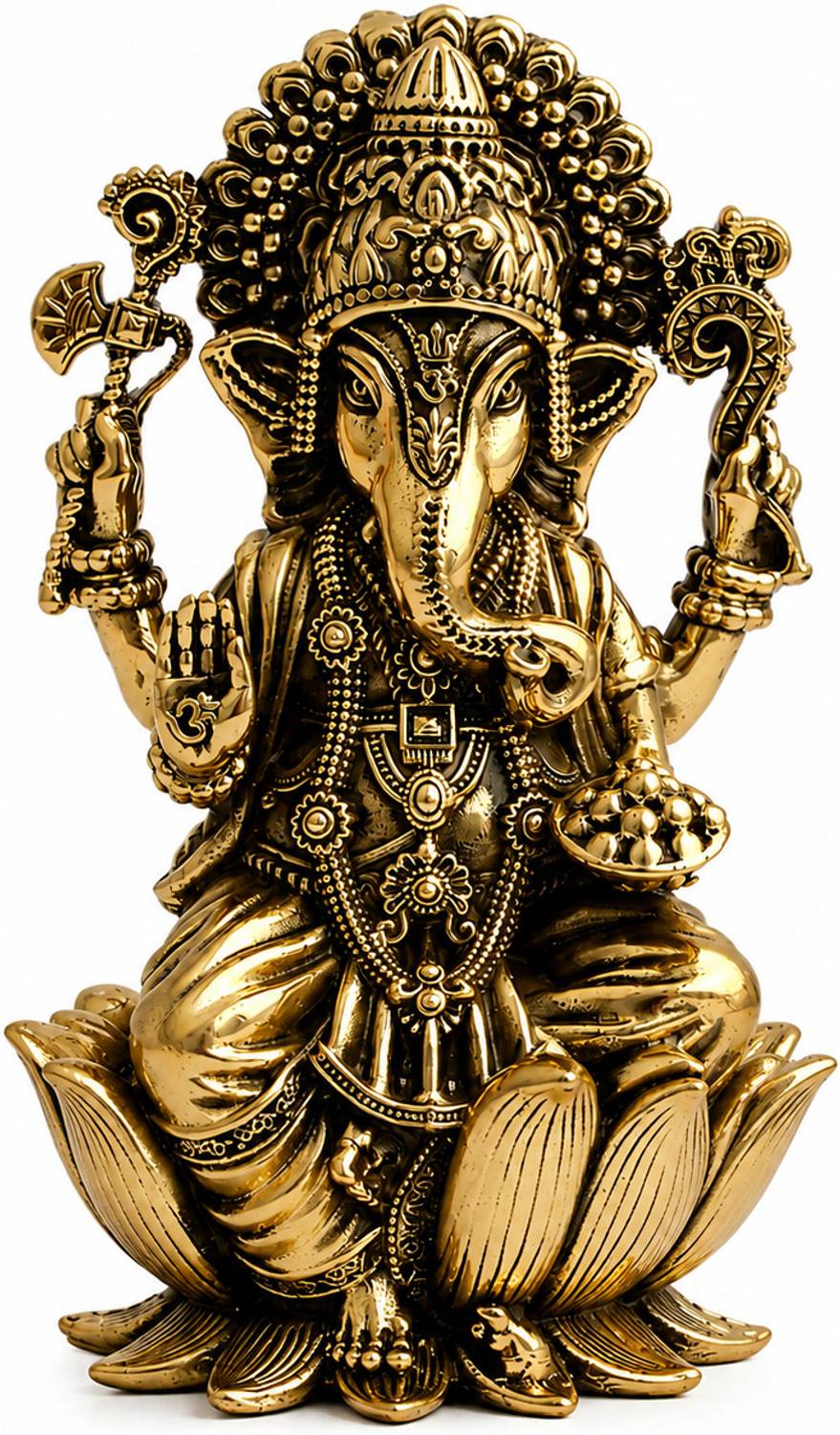 Blessora Craft Ganesha Idols Brass Ganesh Ganpati Murti statue figurine for Gift Home Office Decorative Showpiece - 10 cm