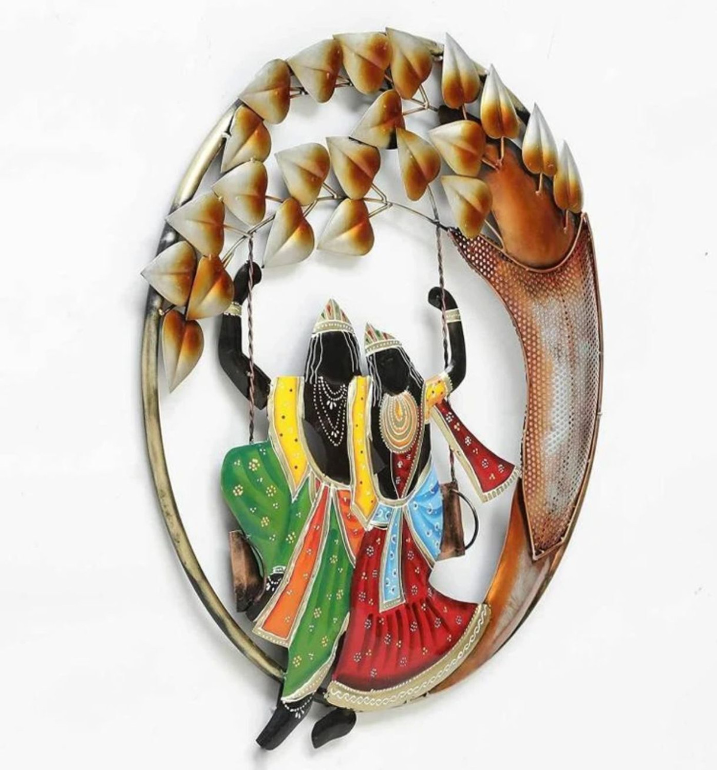 Image of IRONAIKA Radha Krishna julla with LED 22*22 Inch Decorative Showpiece - 48 cm