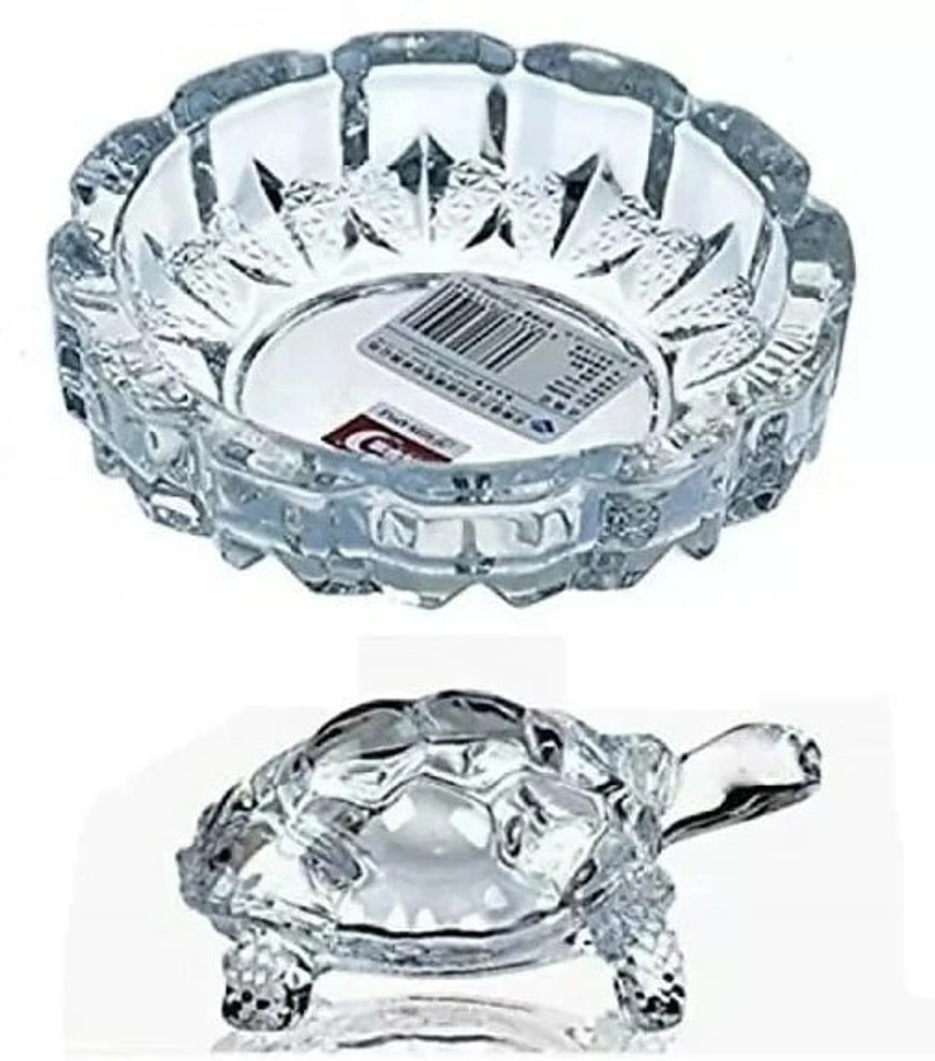Image of Gokulshoppe Crystal Glass Turtle /Kachua With Color Stone Feng Shui home Decorative Decorative Showpiece - 3 cm