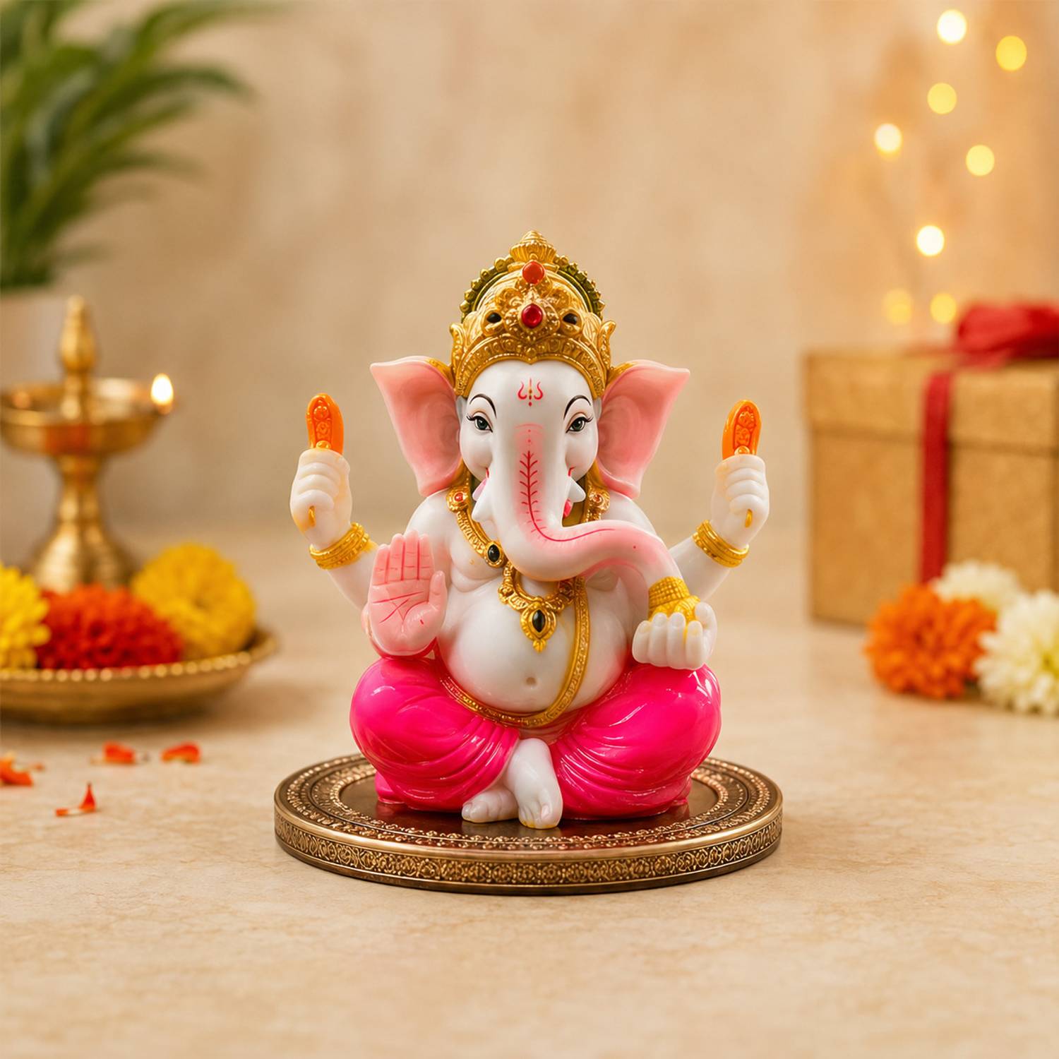 hasumi Traditions Ganesha Idol Decorative Showpiece - 10 cm