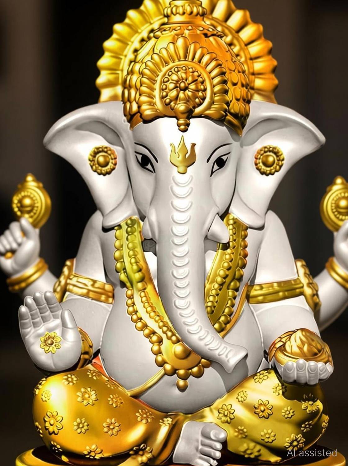 JD FRESH Ganesh Idol for Home/God Idols/Ganpati Murti/Ganesh Ji for Puja Home/Office Decorative Showpiece - 22 cm