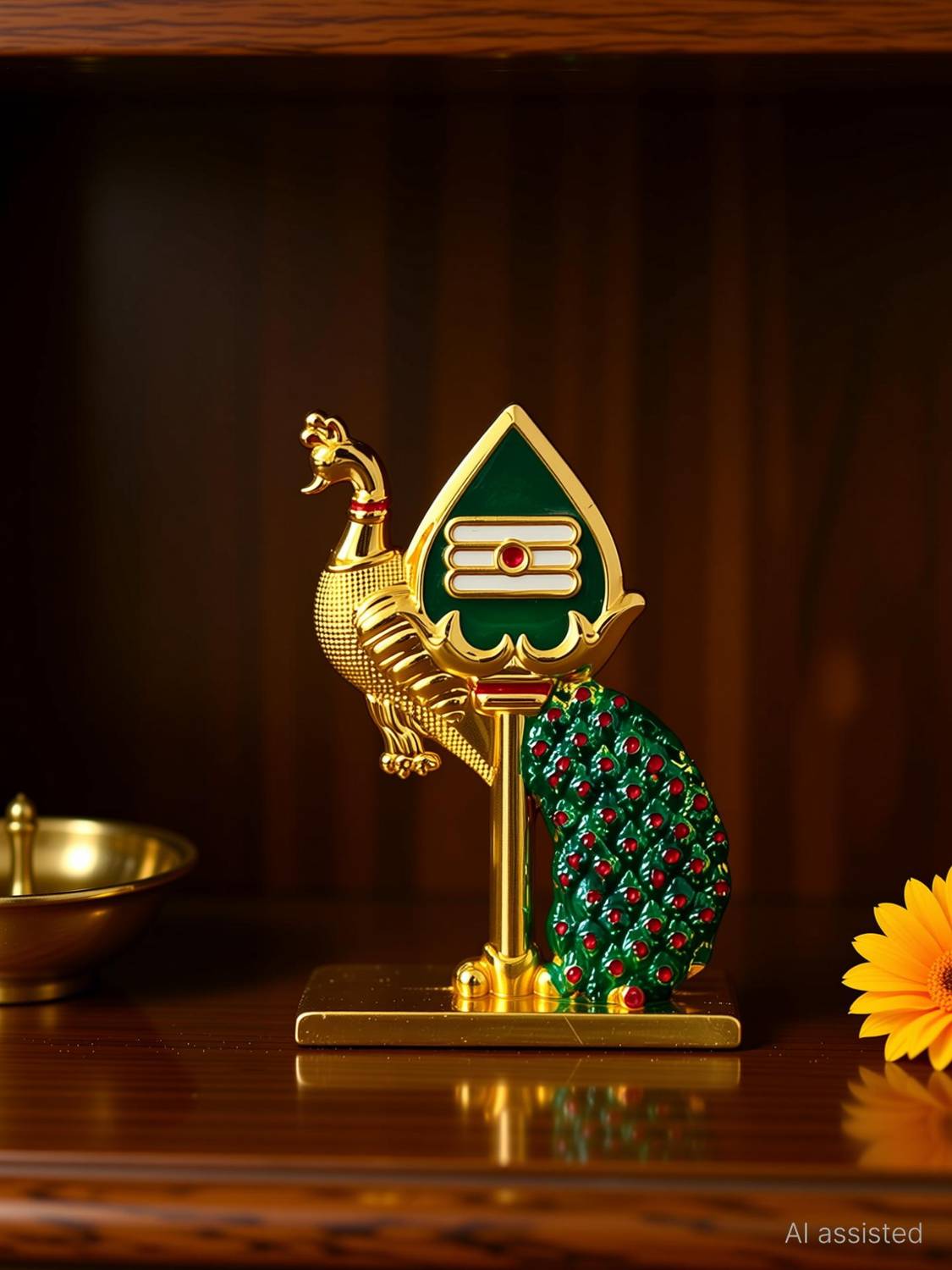 ASTRAMART MAYIL VEL FOR CAR DASHBOARD Decorative Showpiece  -  8.5 cm
