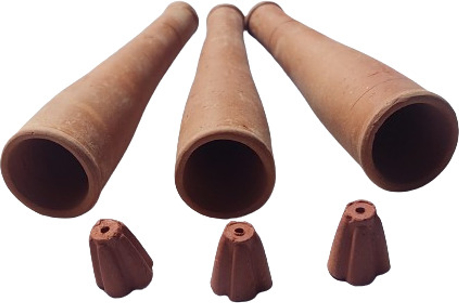 Image of KFDC Smoking Pipe Mitti Mart Clay Chillum Decorative Showpiece 3 PCS Decorative Showpiece - 9 cm