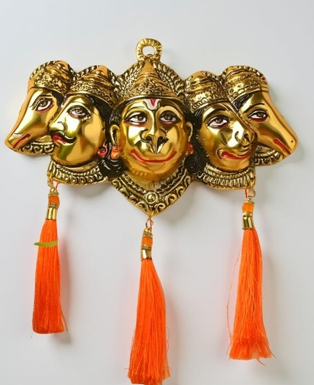 Image of LAXA Vastu Shanti Panchmukhi Hanuman Ji Idol (Golden, Metal) Decorative Showpiece - 18 cm