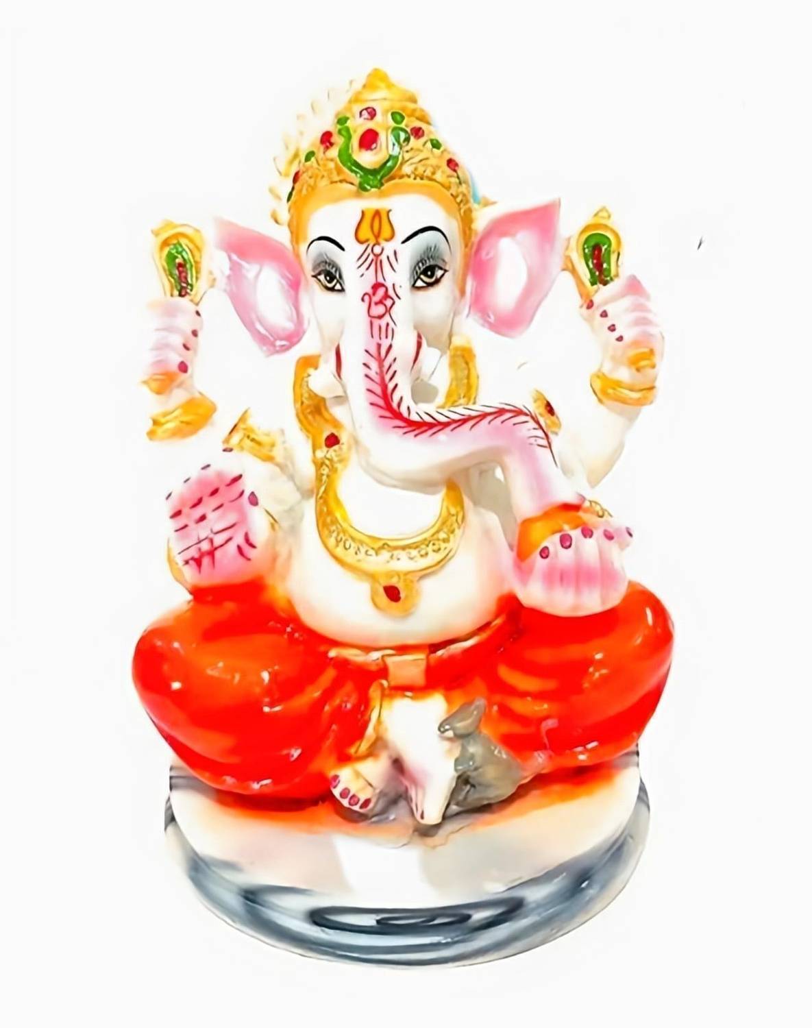 mithu Best quality Ganesh ji ki Stone murti Decorative Showpiece - 8 cm