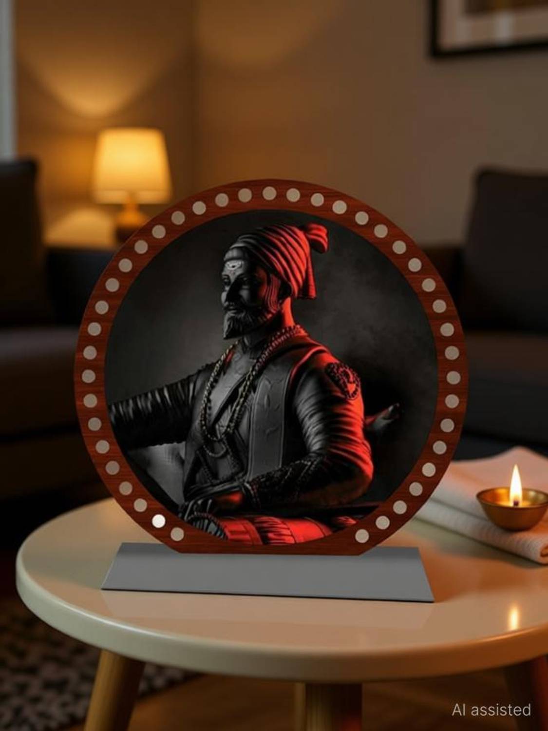 AUTOEASY Shivaji Maharaj Idol for Home Decor Office Study Table Decorative Showpiece  -  7.5 cm