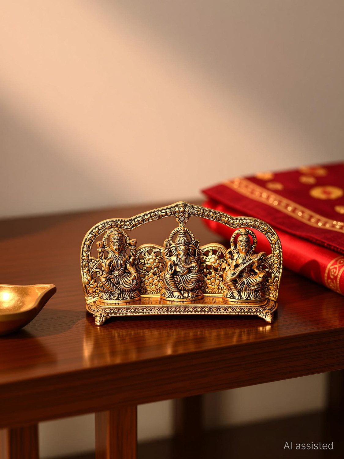Image of Chhariya Crafts Laxmi Ganesh Saraswati Idol For Home And Office Gift Item Decorative Showpiece - 12 cm