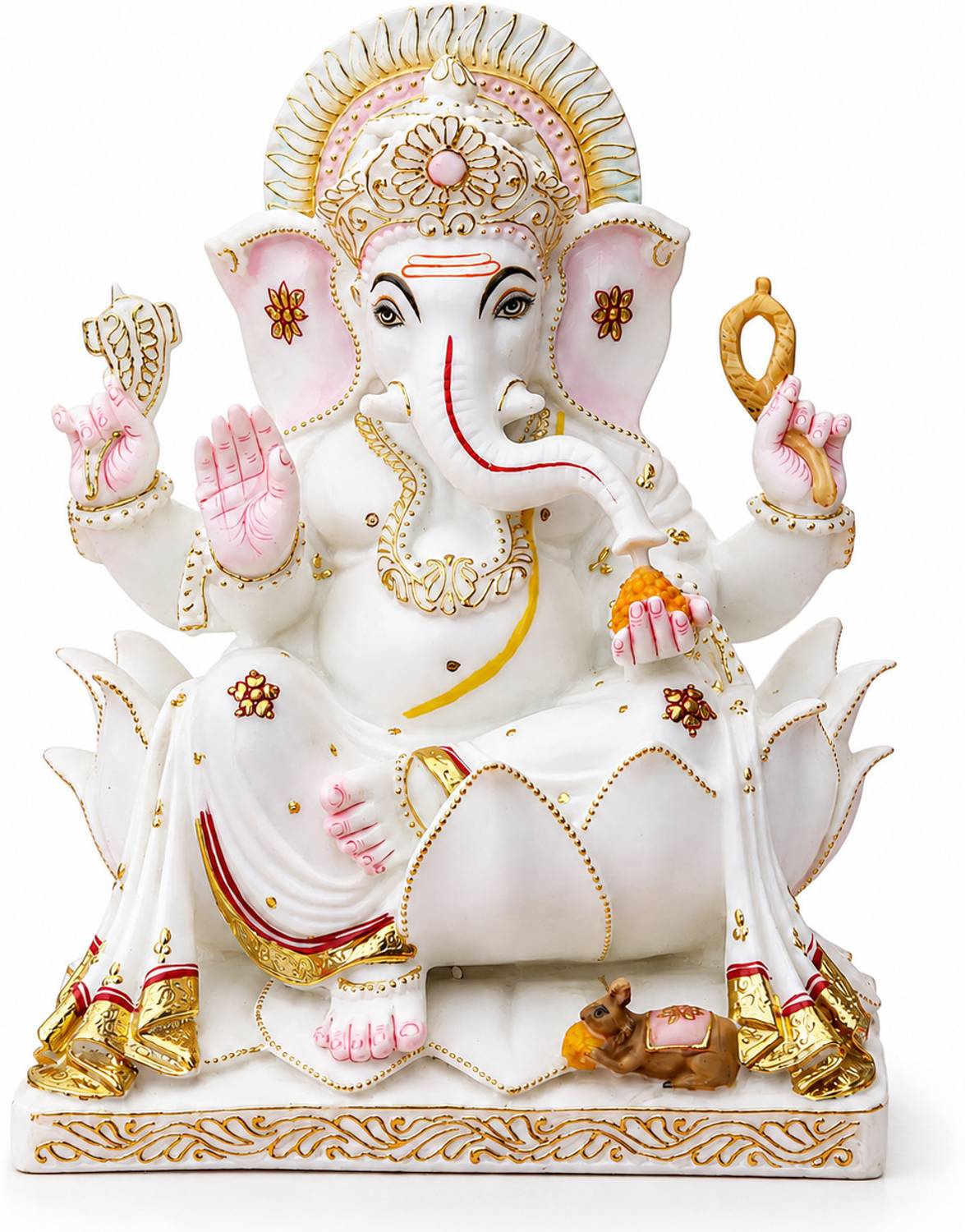 VAMIKA HANDICRAFTS White Ganesha Statue 18 Inch Decorative Showpiece - 43.3 cm