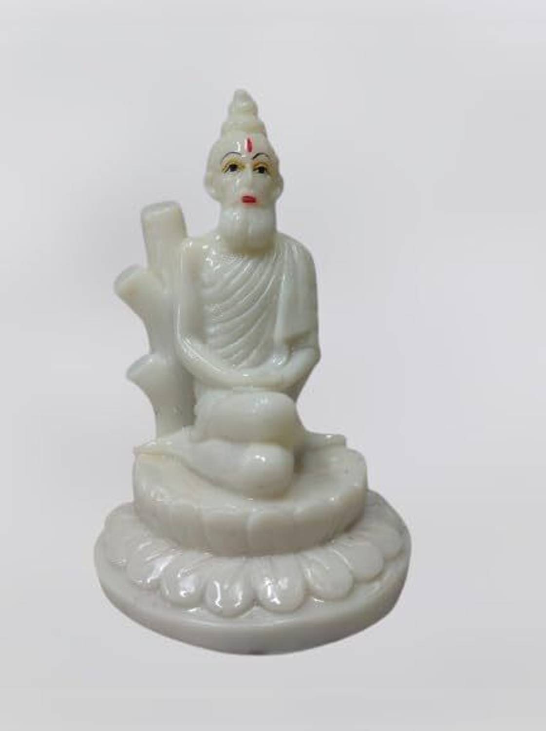 Amrah Handicraft Lonath Baba Idol Statue in White Colour in Stone Dust for Temple Decorative Showpiece - 14 cm