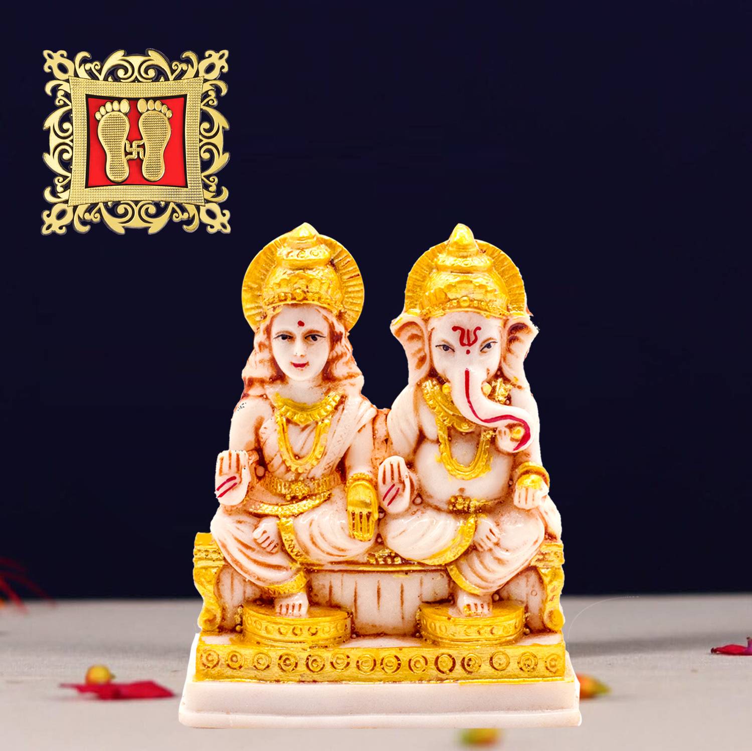NOKTUS laxmi ganesh murti, laxmi ganesh idol, laxmi ganesh murti for home decor,ganpati Decorative Showpiece - 12 cm