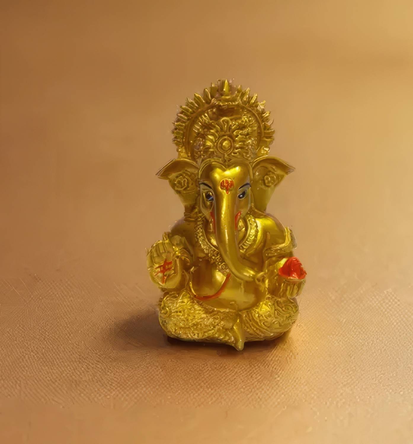 jpcreationss Gold Ganesha ji Decorative Showpiece  -  9 cm