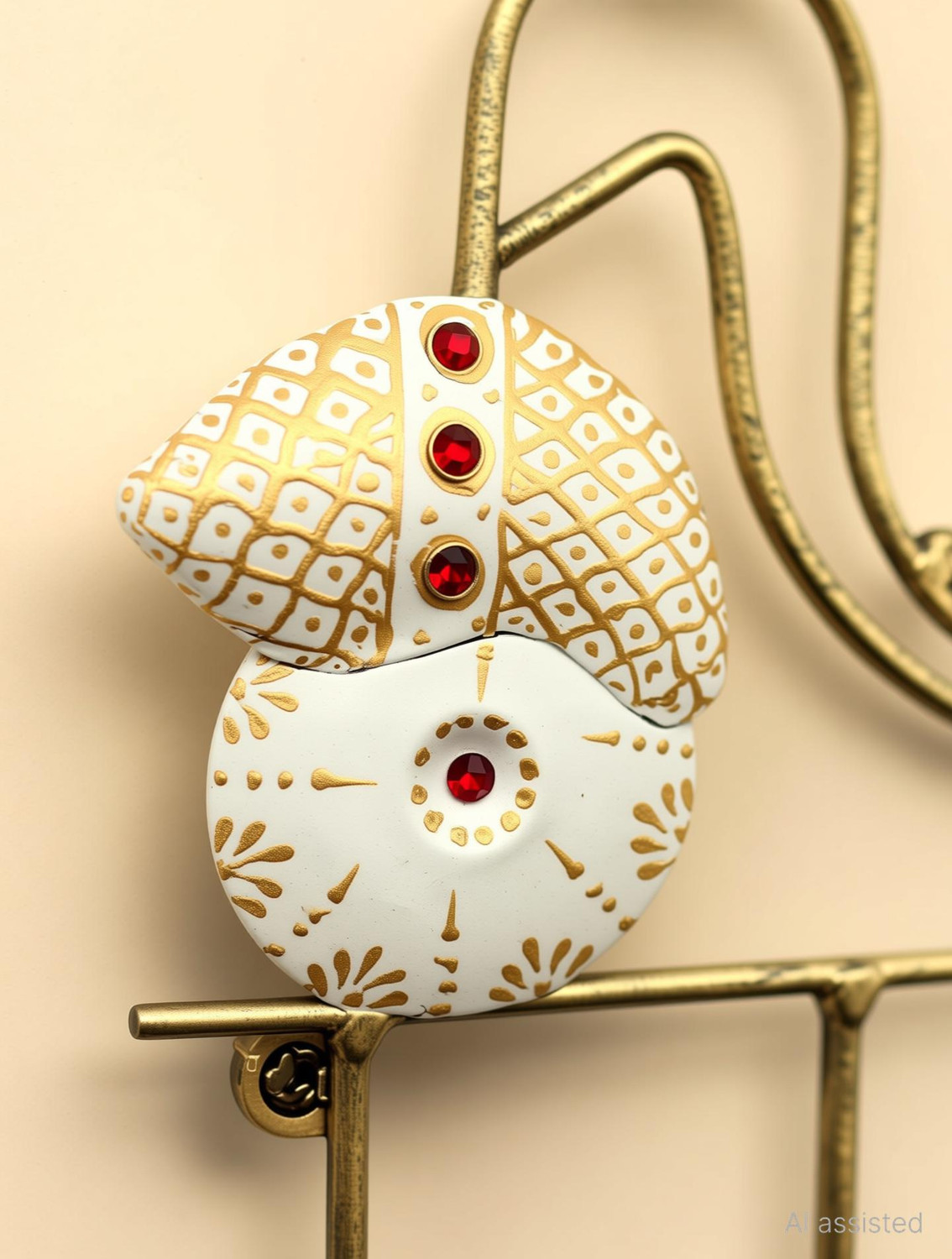 Image of Handicrafy Wall Hanging White Metal Scooter Key Holder Decorative Showpiece - 23 cm