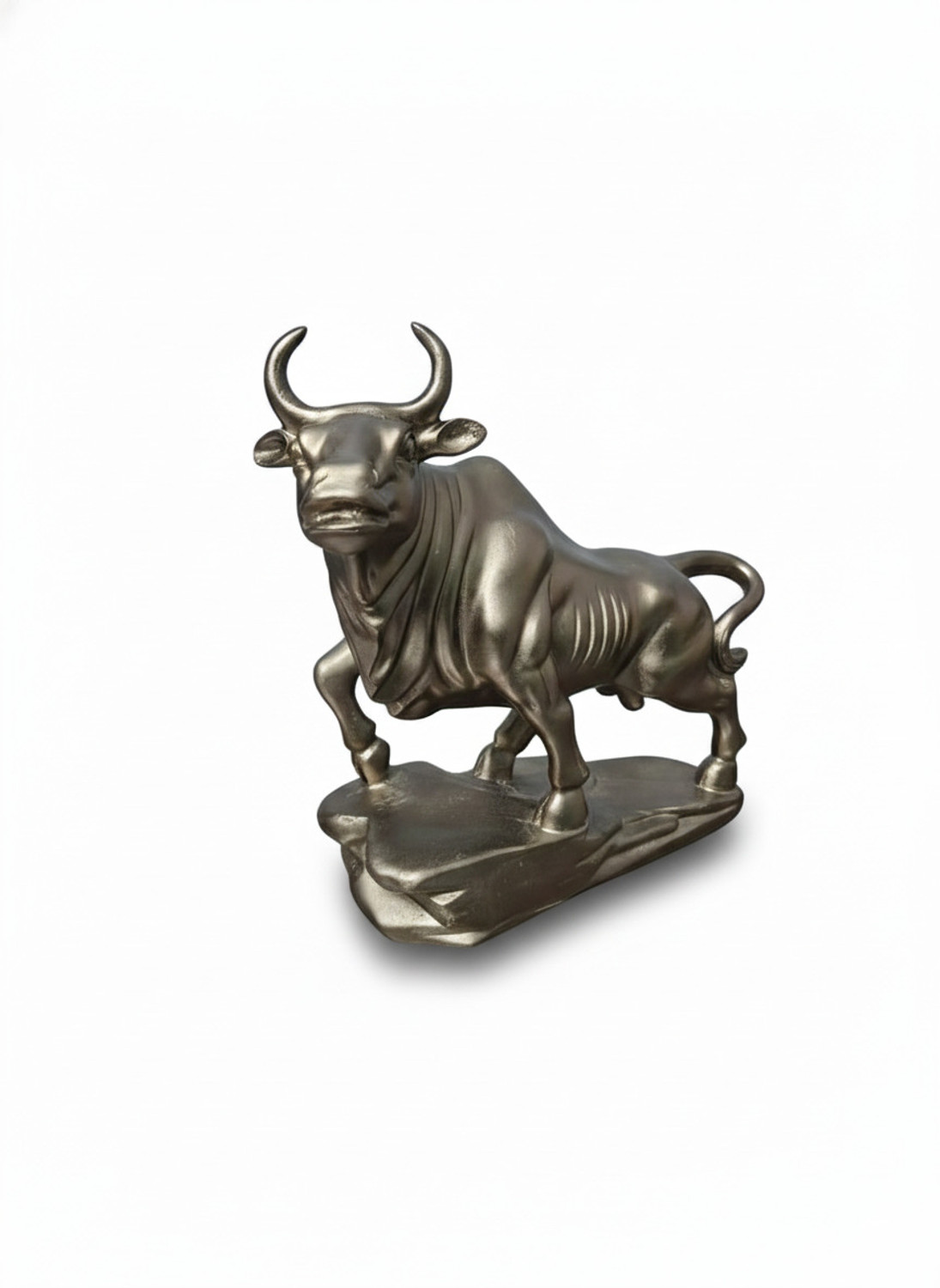 Image of Pihutique inchPowerful Bull of Prosperity-Charging Bull Figurine for Positive Energy, Success Decorative Showpiece - 23 cm (Polyresin, Multicolor)