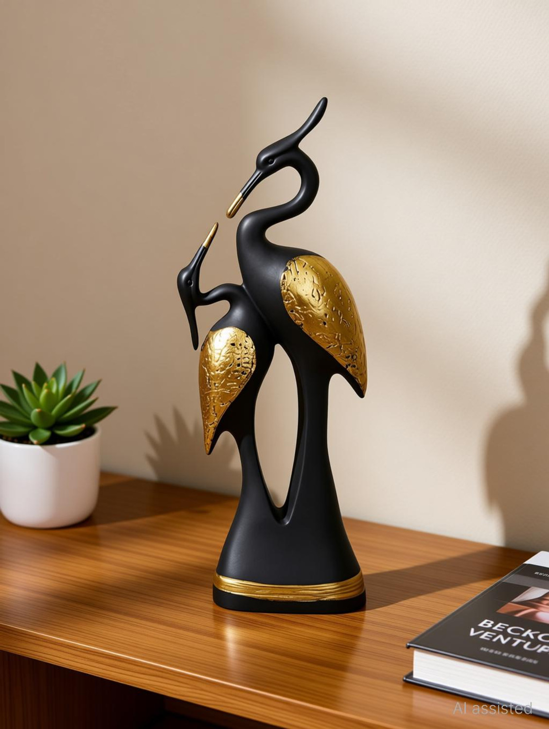 Image of BECKON VENTURE Pair of Duck Kissing Showpiece for home decor| Duck showpiece for gifts And home|Home decor showpieces|decoration items for house|handicraft home decor|showpiece figurine |table decoration items|Decorative items for room in Racks & Shelves|handicraft items in Showpieces& Figurines|statues|statue gift|Statue for home|Showpieces &Figurines|showpiece gift sets|showpiece for living room| showpieces for bedroom|showpiece in home| Decorative Showpiece - 37 cm
