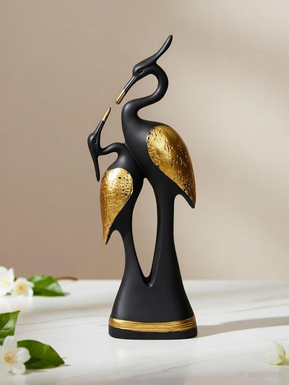 Image of BECKON VENTURE Pair of Duck Kissing Showpiece for home decor| Duck showpiece for gifts And home|Home decor showpieces|decoration items for house|handicraft home decor|showpiece figurine |table decoration items|Decorative items for room in Racks & Shelves|handicraft items in Showpieces& Figurines|statues|statue gift|Statue for home|Showpieces &Figurines|showpiece gift sets|showpiece for living room| showpieces for bedroom|showpiece in home| Decorative Showpiece - 37 cm