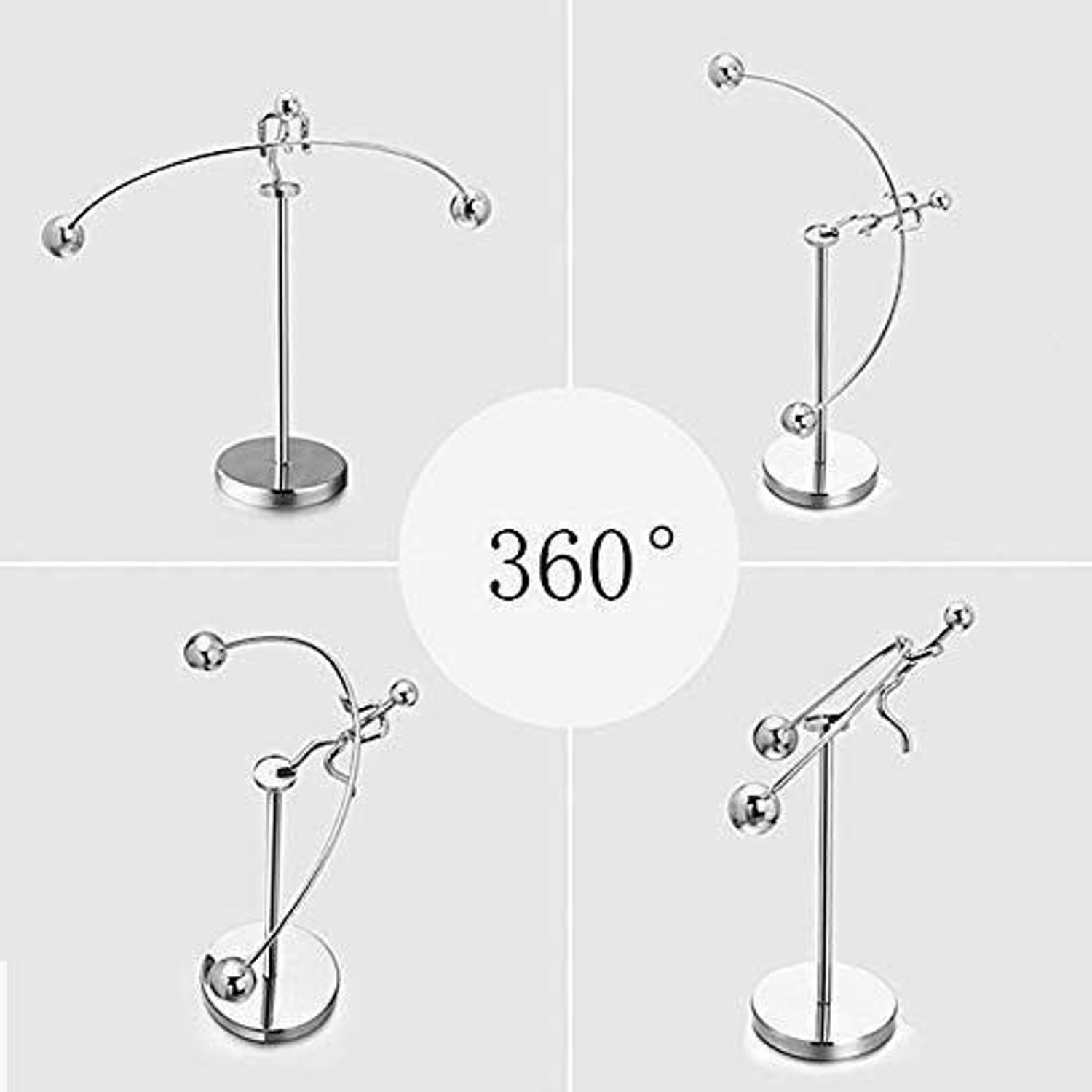 Image of Vaisag House Silver Single Feet Steel Pole Balancing Man Stress Relief Motion Toy Decorative Showpiece - 18 cm
