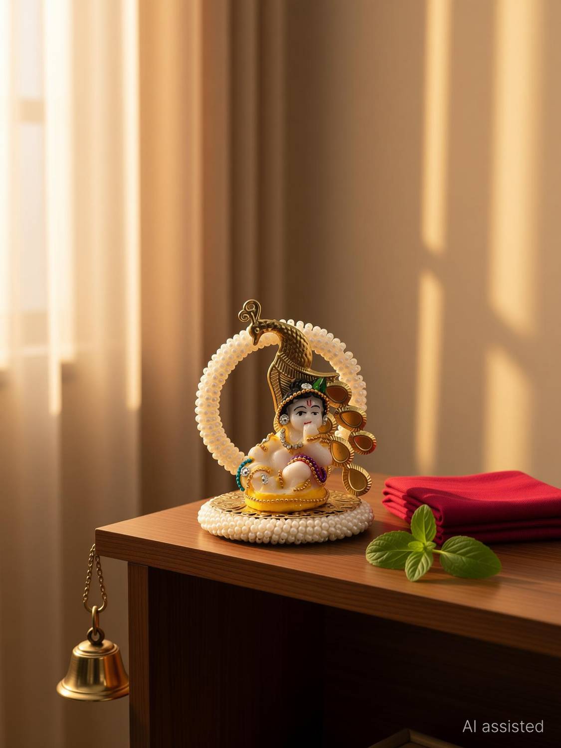 UniqueArt Cute Krishna Idol for CAR Dashboard|Krishna Ji Car Dashboard|Bal Gopal Statue Decorative Showpiece - 9 cm