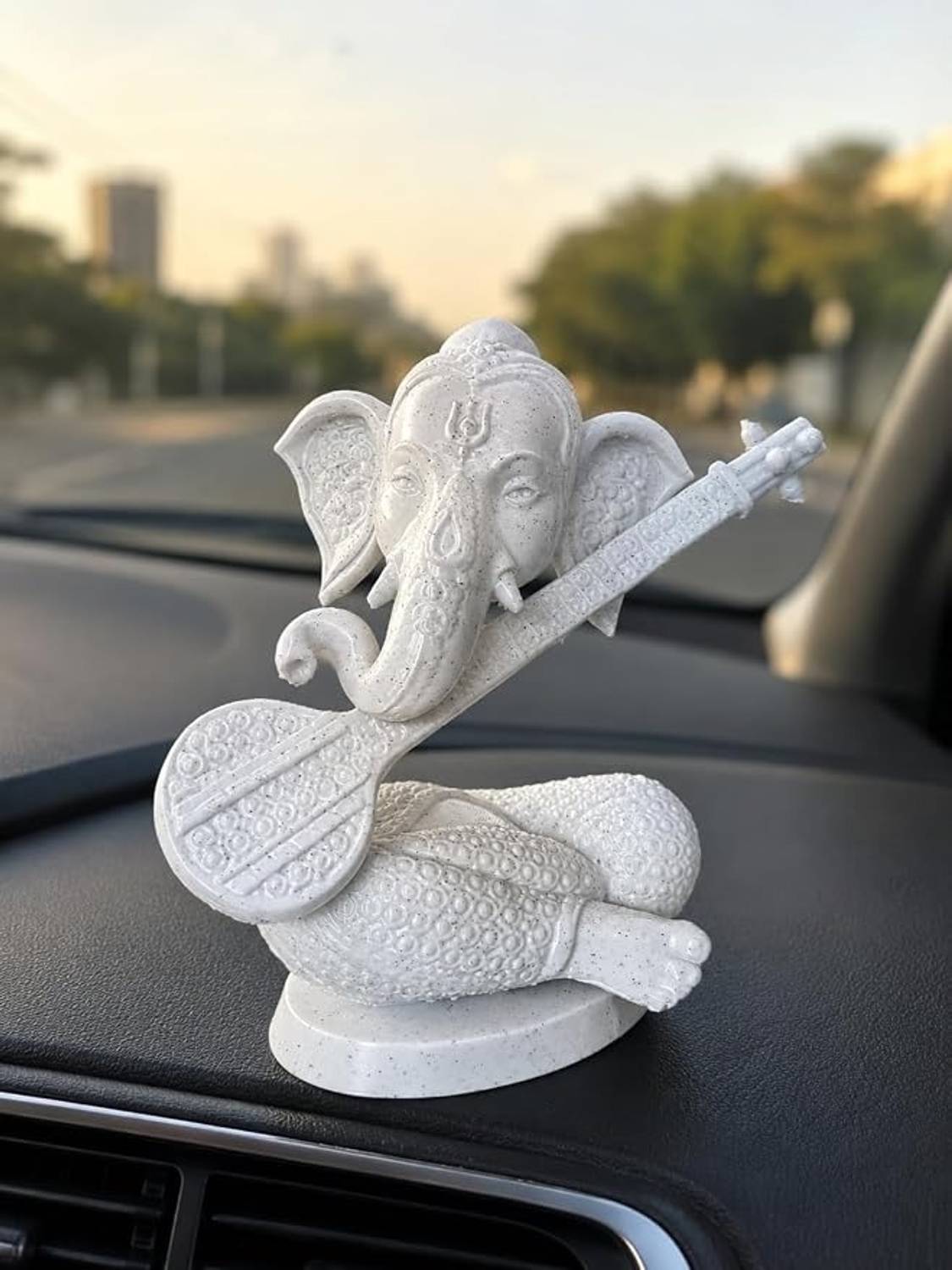 G27ULTIMATE Golden Musical Ganesh Idol Decorative Showpiece Decorative Showpiece - 11.98 cm