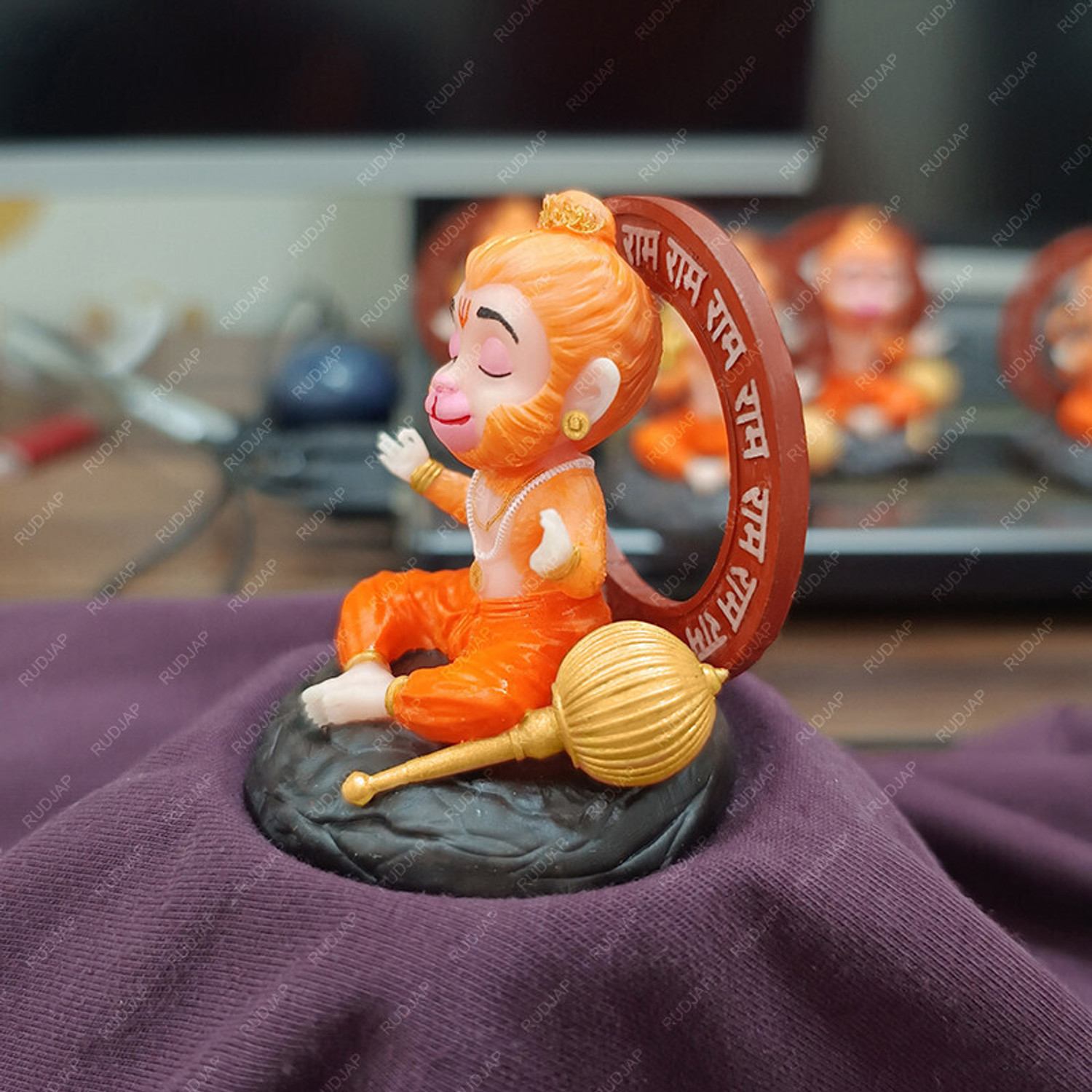 Image of Rudjap Bal Hanuman Ji Idol for Car Dashboard Premium Mini Murtees Decorative Showpiece - 5.2 cm