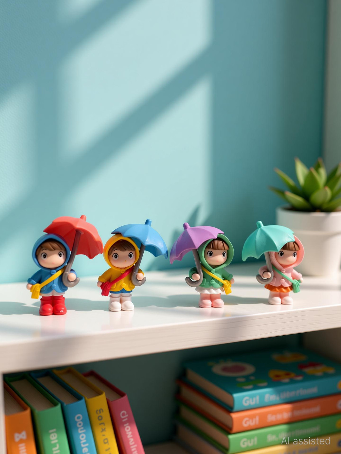 Image of Spiaty 4 Types of Umbrella Boy or Girl Miniature as a Toy and Showpiece Decorative Showpiece - 6 cm