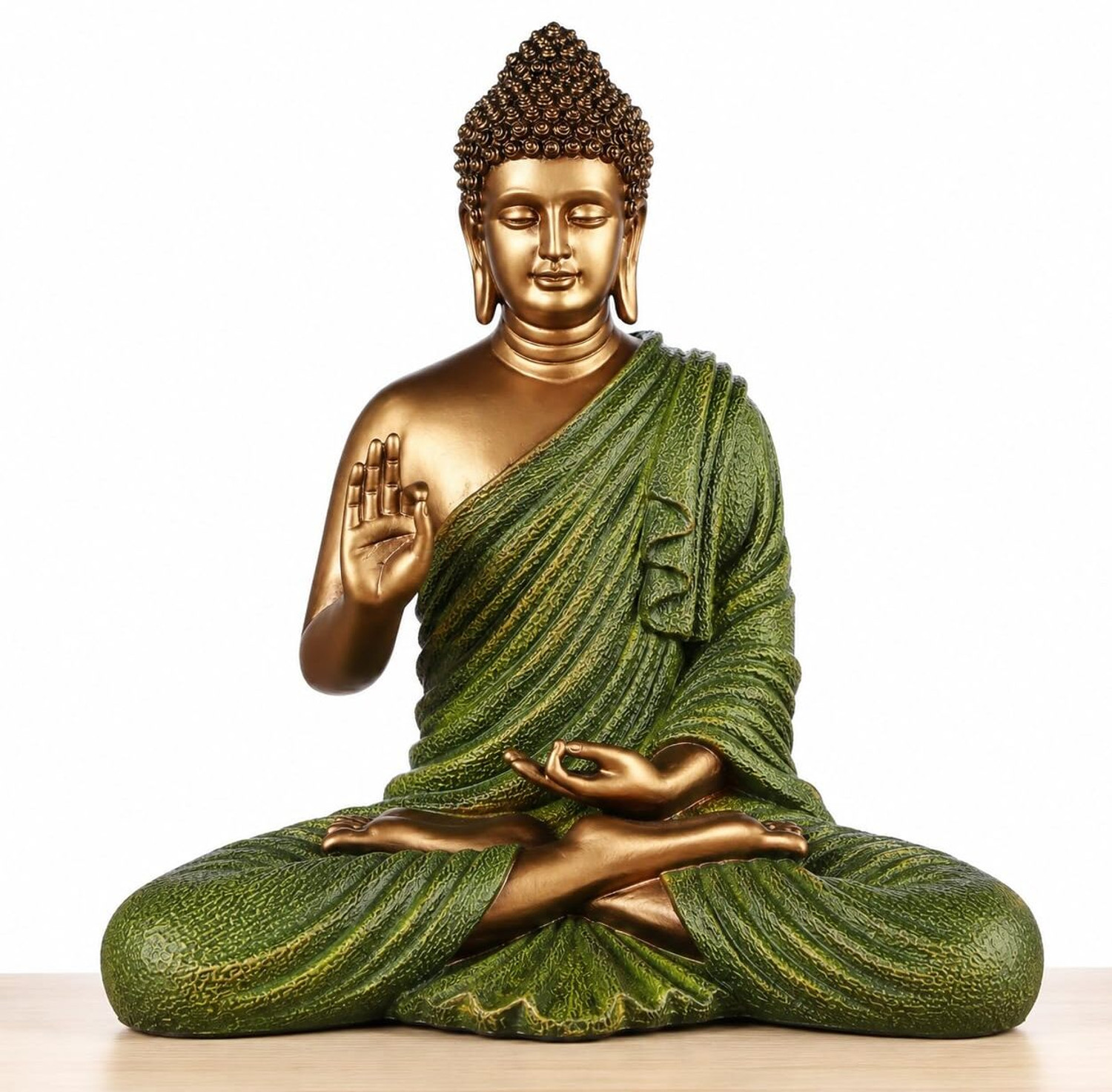 Image of Vastu Sajja Buddha Statue in Meditation Pose with Abhaya Mudra Decorative Showpiece - 33 cm