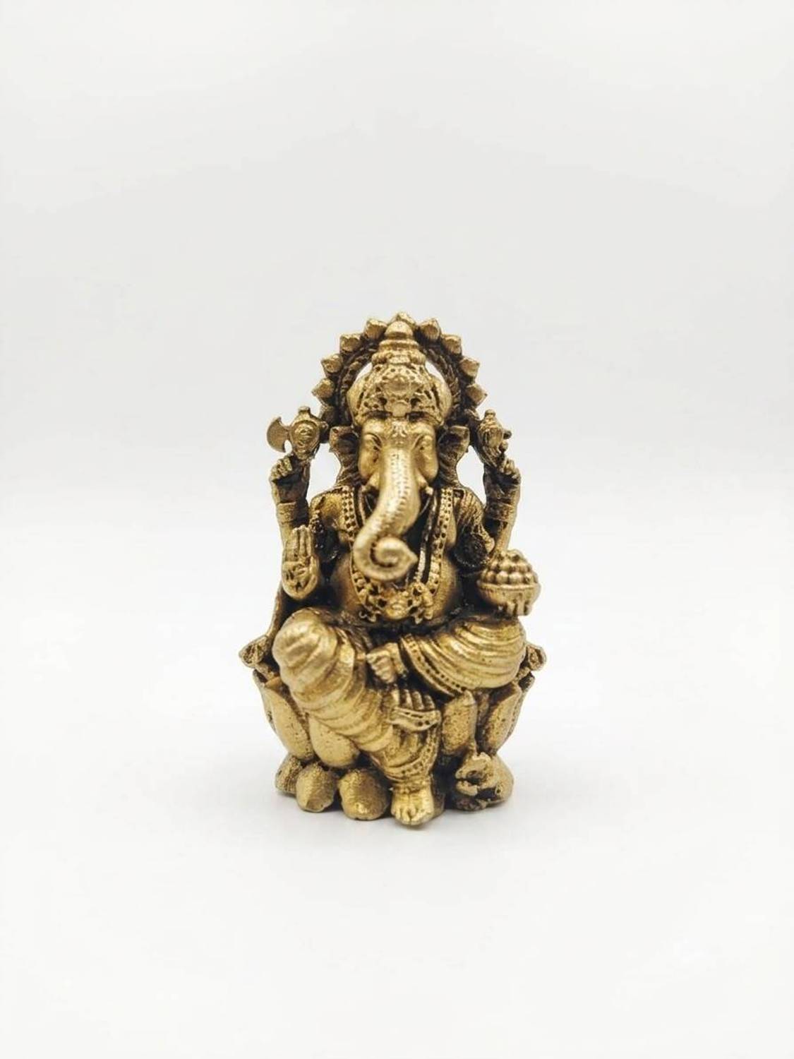SHOPPYBEA Brass Light Weight Small Ganesha Idol Decorative Showpiece - 8 cm