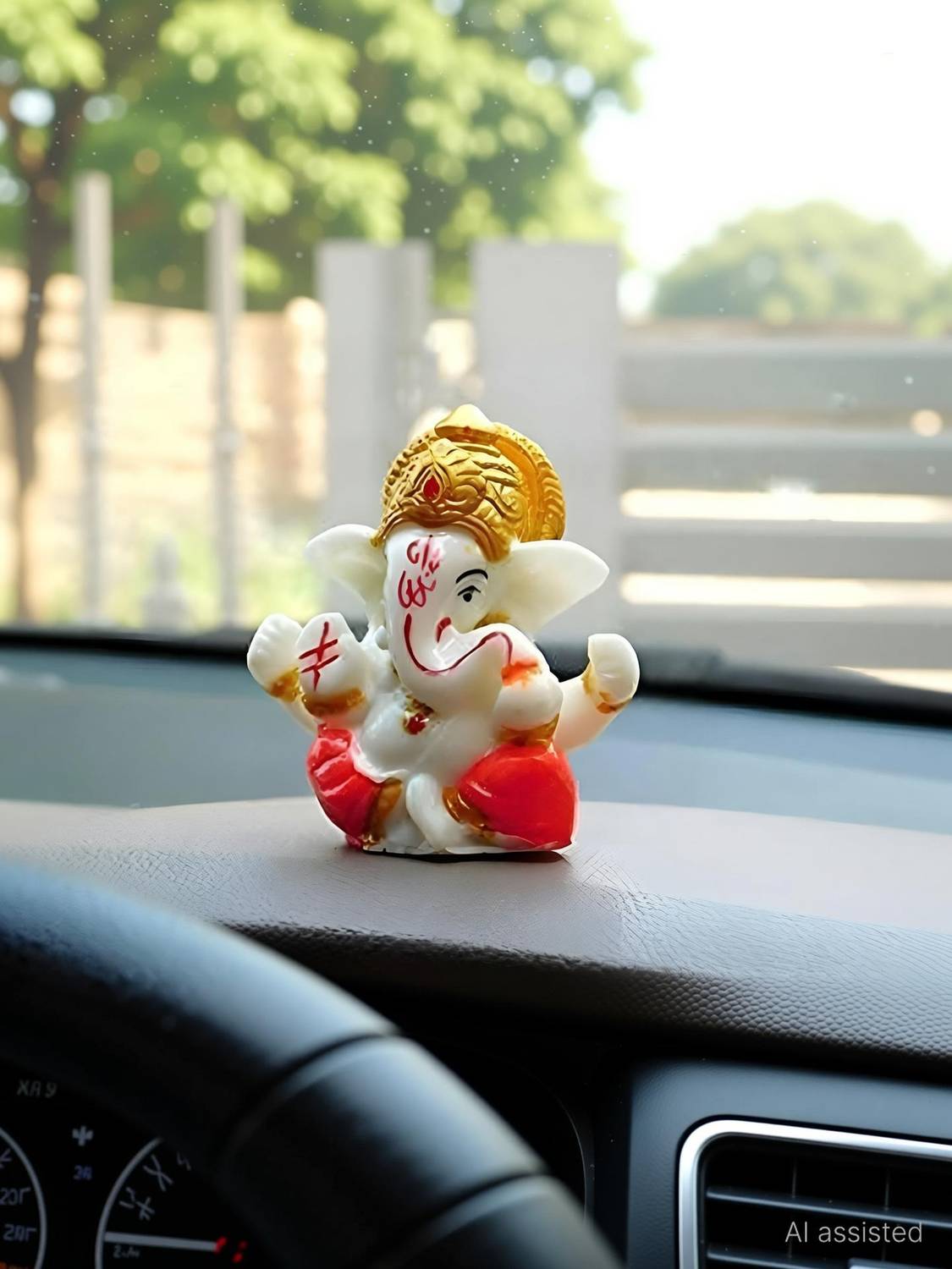 XPERT SHOPS Ganesha Idols for home Decor, God idols for car dashboard Decorative Showpiece Decorative Showpiece - 8 cm