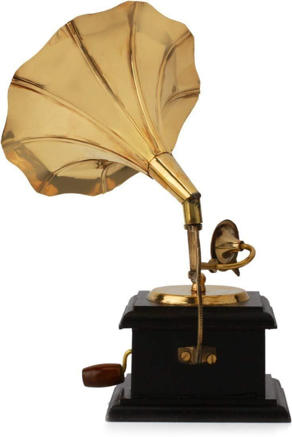 Image of JaipurCrafts Rajasthani Vintage Brass Musical Dummy Brass Gramophone Showpiece for Home Decor Decorative Showpiece - 23 cm