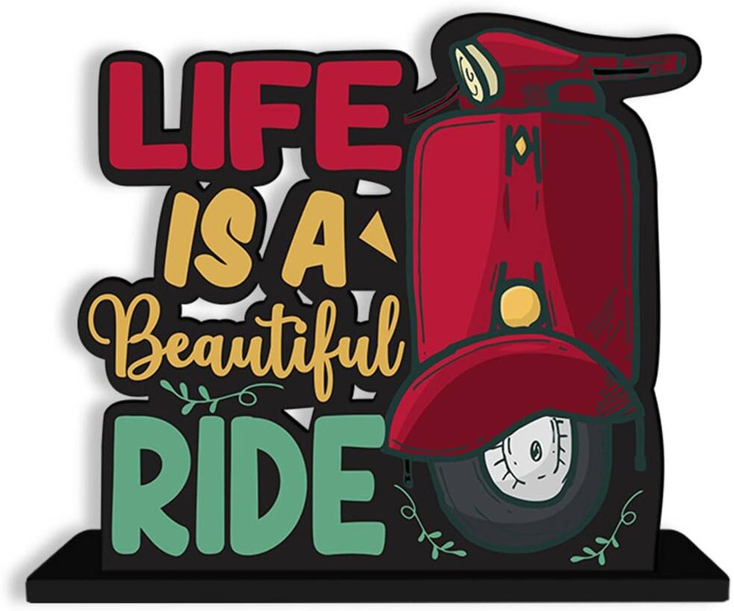 Brothers Creation Positive Quotes Study Table Decoration Office Desk Showpiece Gift Item Decorative Showpiece - 15 cm