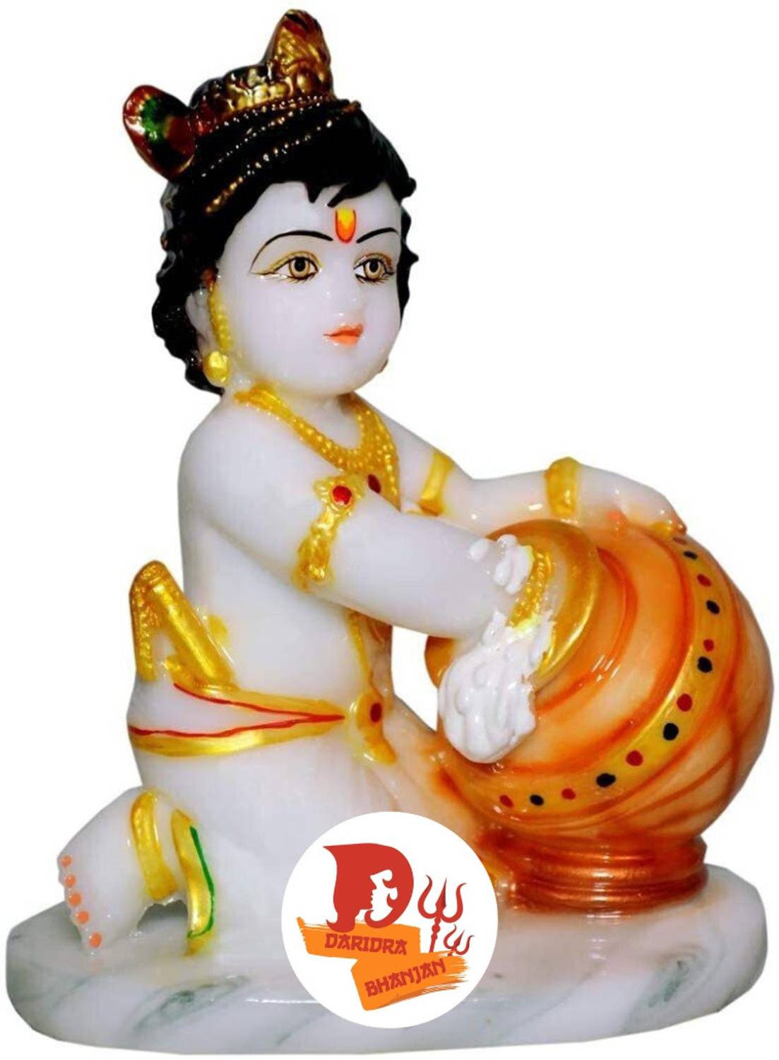 DARIDRA BHANJAN God Idol,Baby Krishna Idol Standard Multicolour Decorative Showpiece - 15 cm