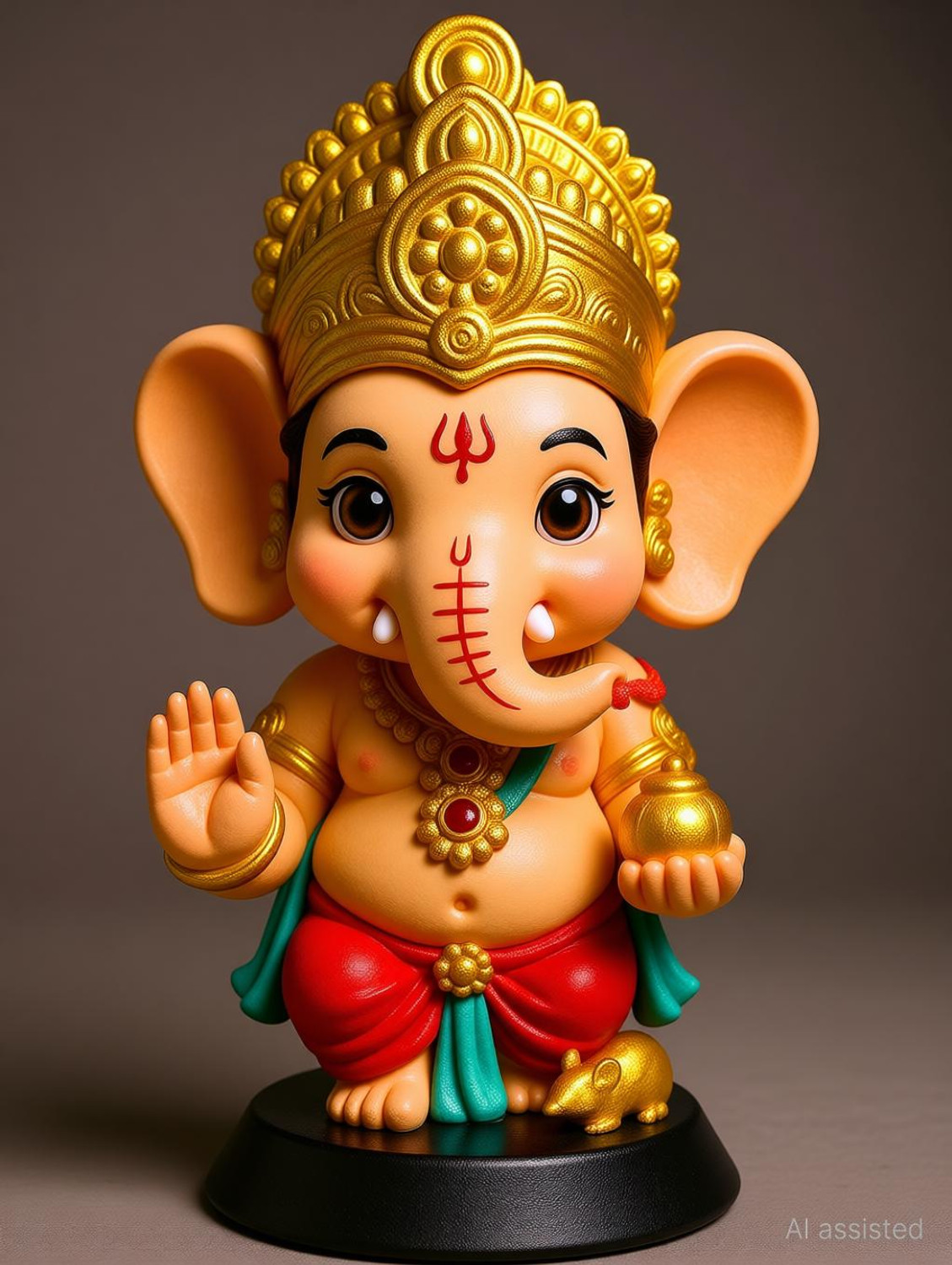 Image of ganesh idol Mkecom Ganesha God Idol for Car Dashboard | Ganpati Bappa Murti Decorative Showpiece - 10 cm