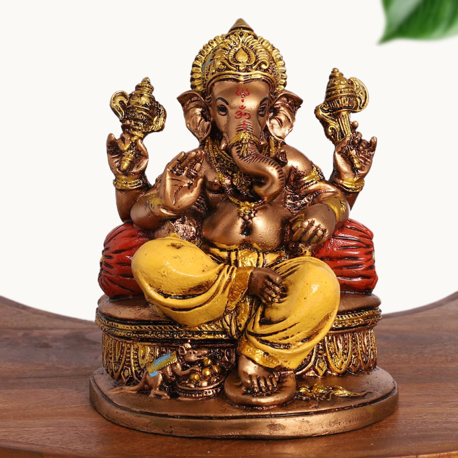INTERNATIONAL GIFT Multicolor Ganpati Idol Siting Statue | For Pooja, Mandir Decorative Showpiece - 17.78 cm