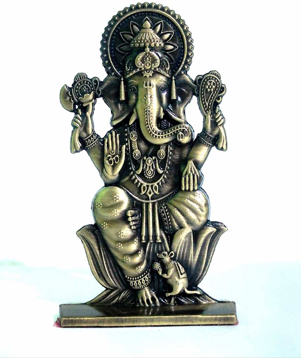 DJANGO Lord Ganesha Idol for Home Decor | Ganpati Murti Statue with Decorative Base Decorative Showpiece - 7 cm