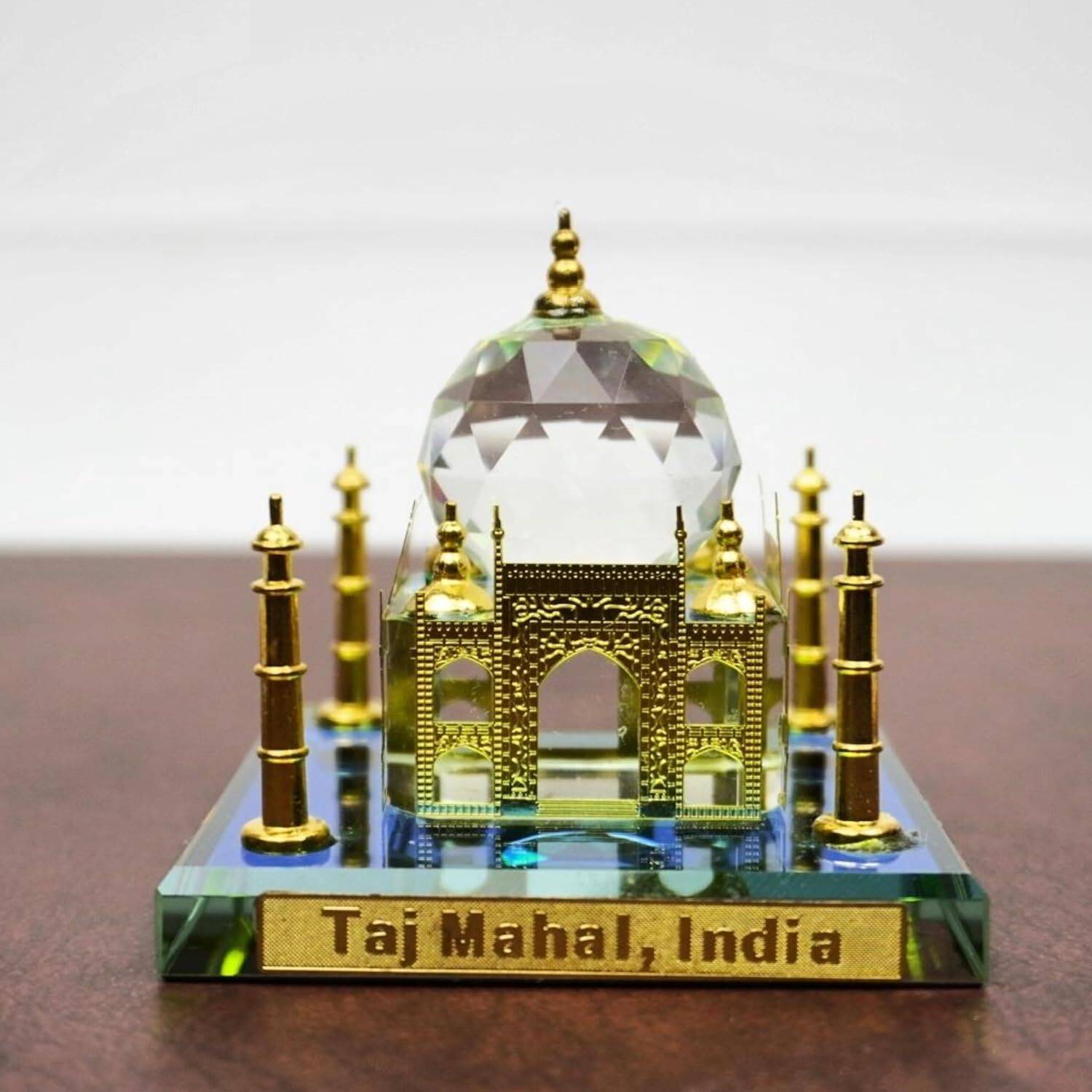 Aakrati Crystal Taj Mahal Handcrafted Replica, Home Decor, Miniature showpiece Decorative Showpiece - 7 cm
