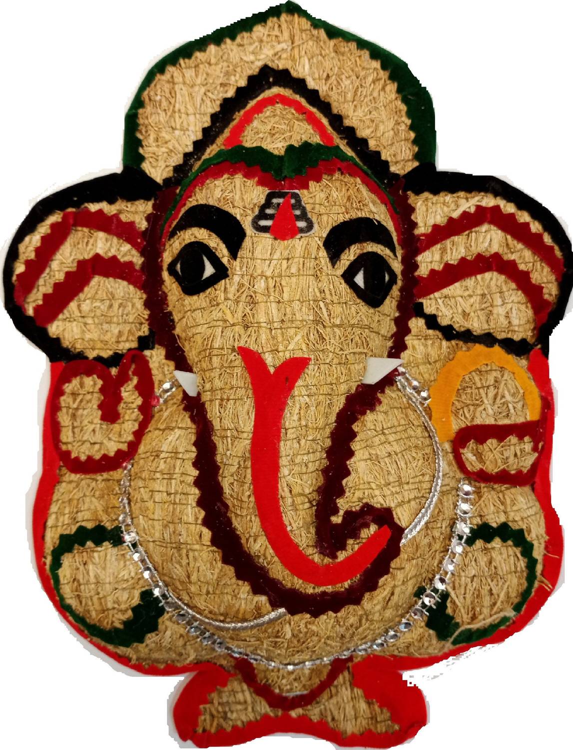 MV RootsCraft eco-friendly Lavancha Crown Ganesha/Vettiver -9.5 Inch (Wall Decor) Decorative Showpiece - 23.5 cm