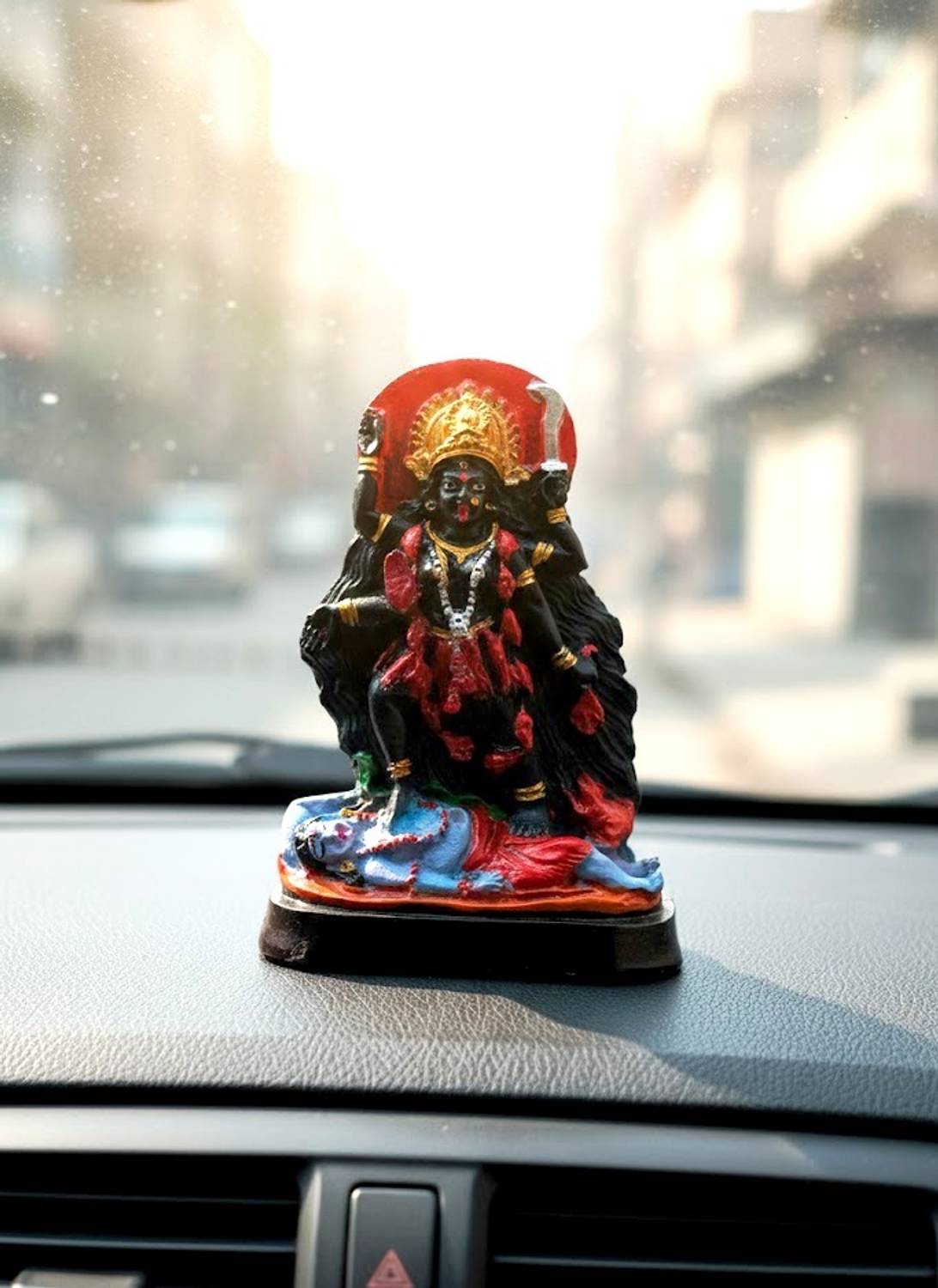 ALLAMANDAA Goddess Kali Idol Standing on Shiva – Kali Mata Statue for Pooja, Home Temple Decorative Showpiece - 12 cm