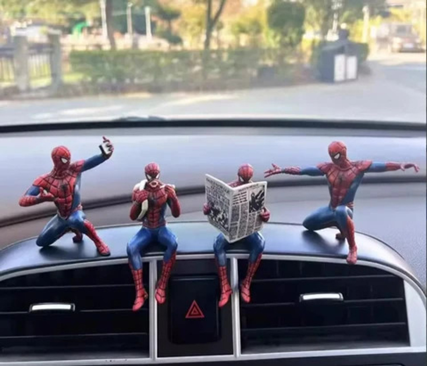 Image of viraj enterprises Spider-Man Action Figures Set of 4 | Marvel Superhero Collectible Toy Figures Decorative Showpiece - 6 cm