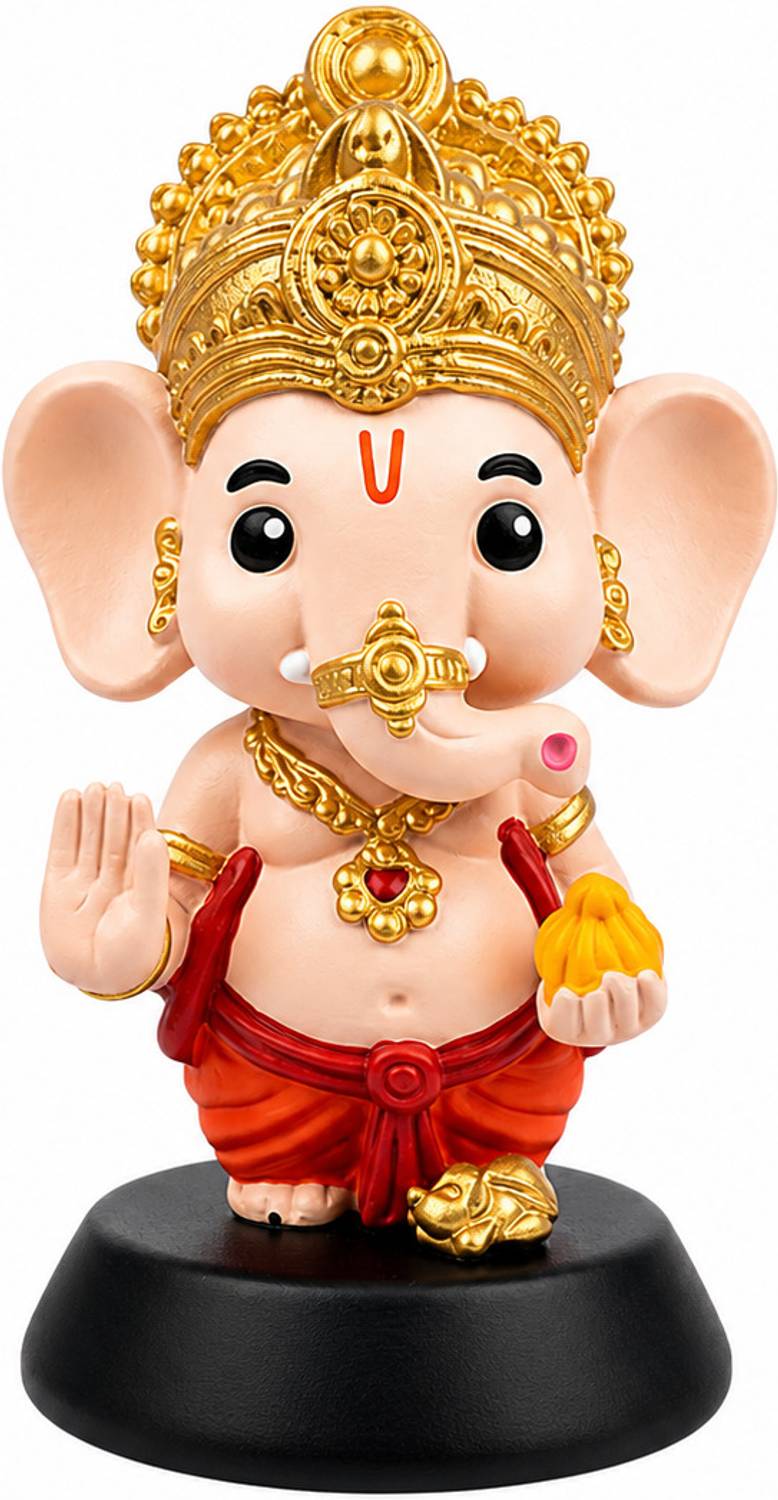 Jyotshika ord Ganesha Ganpati Resin Showpiece idol for Car Dashboard Decorative Showpiece Decorative Showpiece  -  11 cm