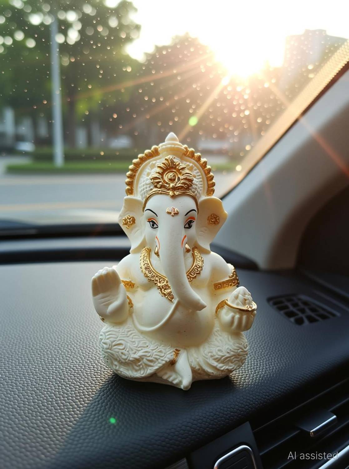 homily Ganesh Ji for Car Dashboard Decorative Showpiece - 9 cm