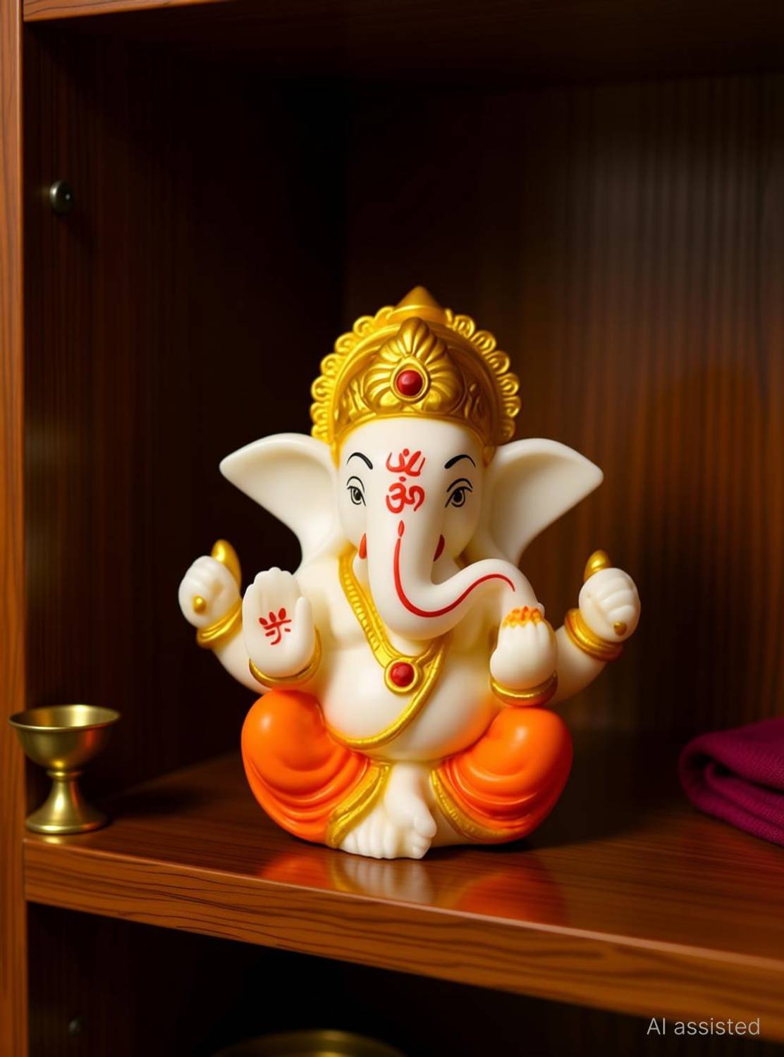 SVGG DECORS Ganesh Idol for Car Dashboard Small Ganesha Idol Dashboard Showpiece for Car Decorative Showpiece  -  6 cm