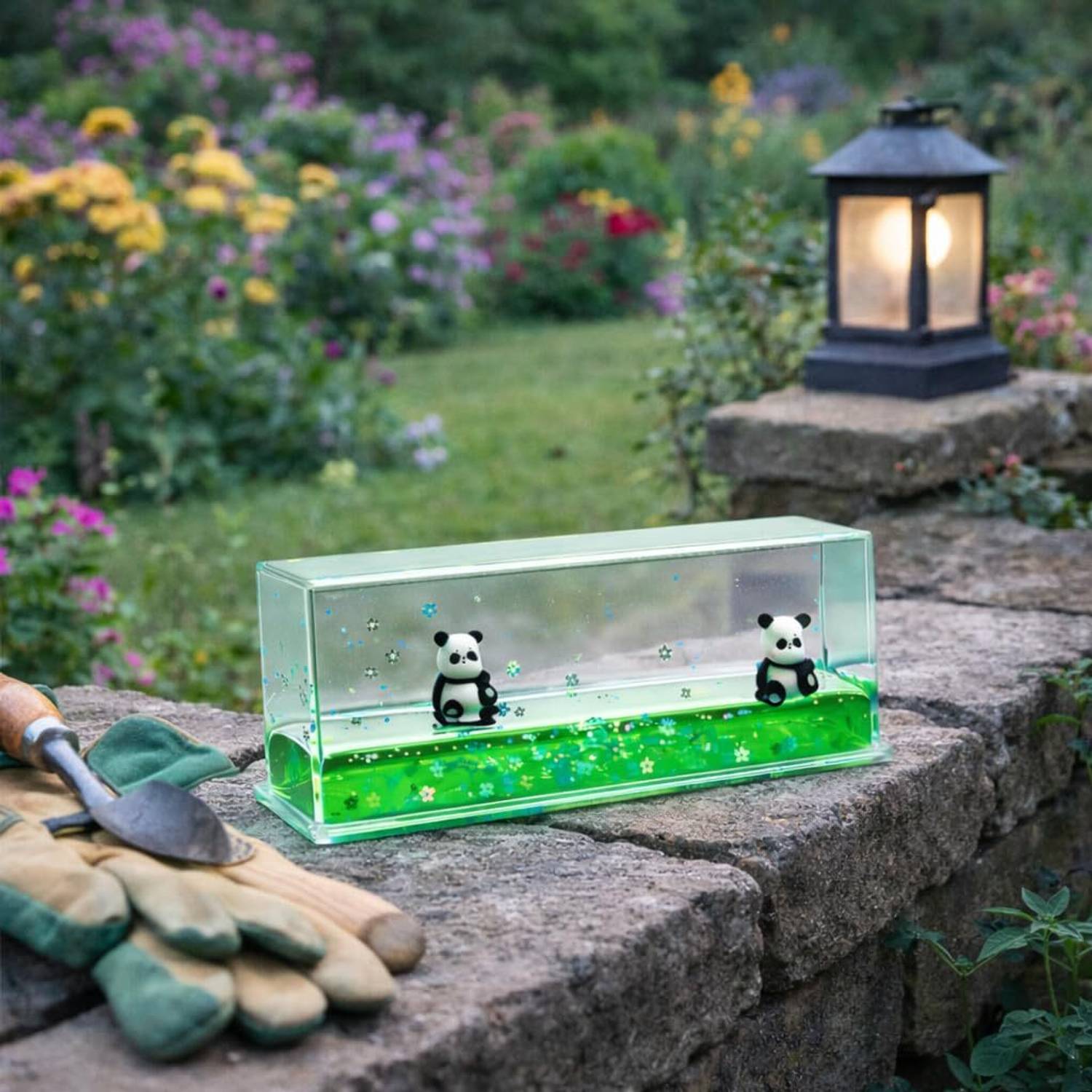 MSVTRADESS Panda Liquid Paperweight 5cm Green - Image 4