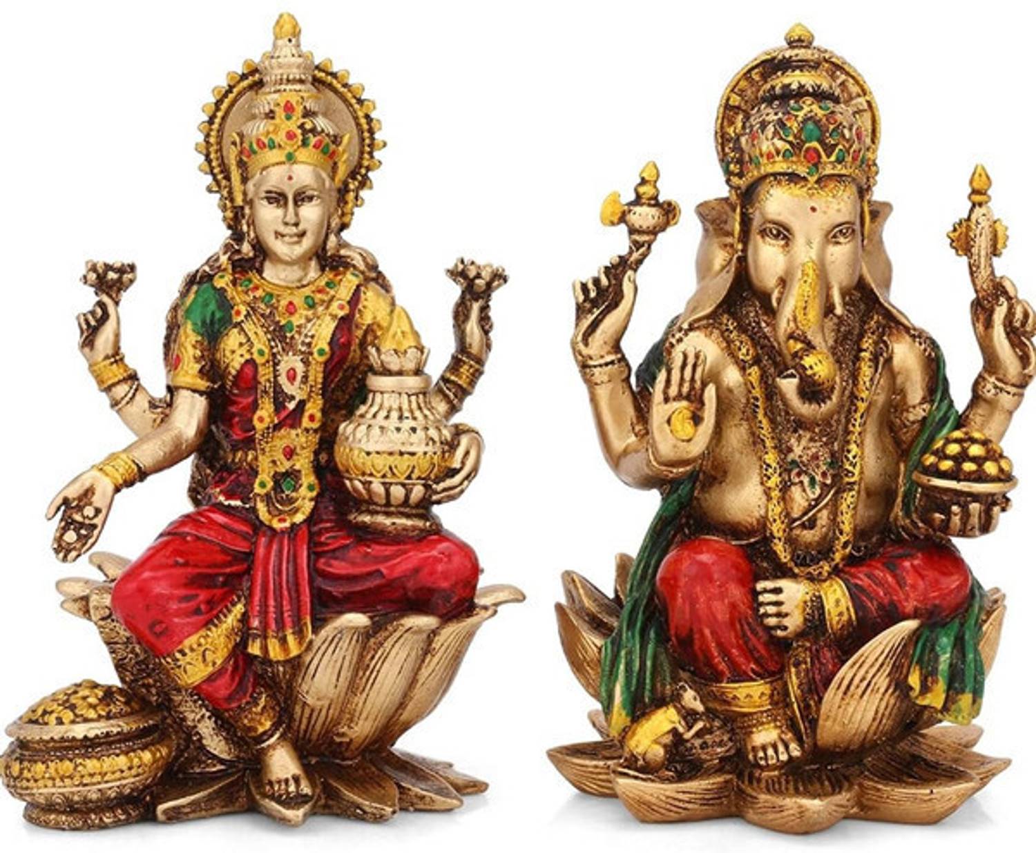Artrivia Decorative Laxmi Ganesha Idol, Lakshmi Vinayak Statue, Black, 1 Piece Decorative Showpiece  -  17 cm
