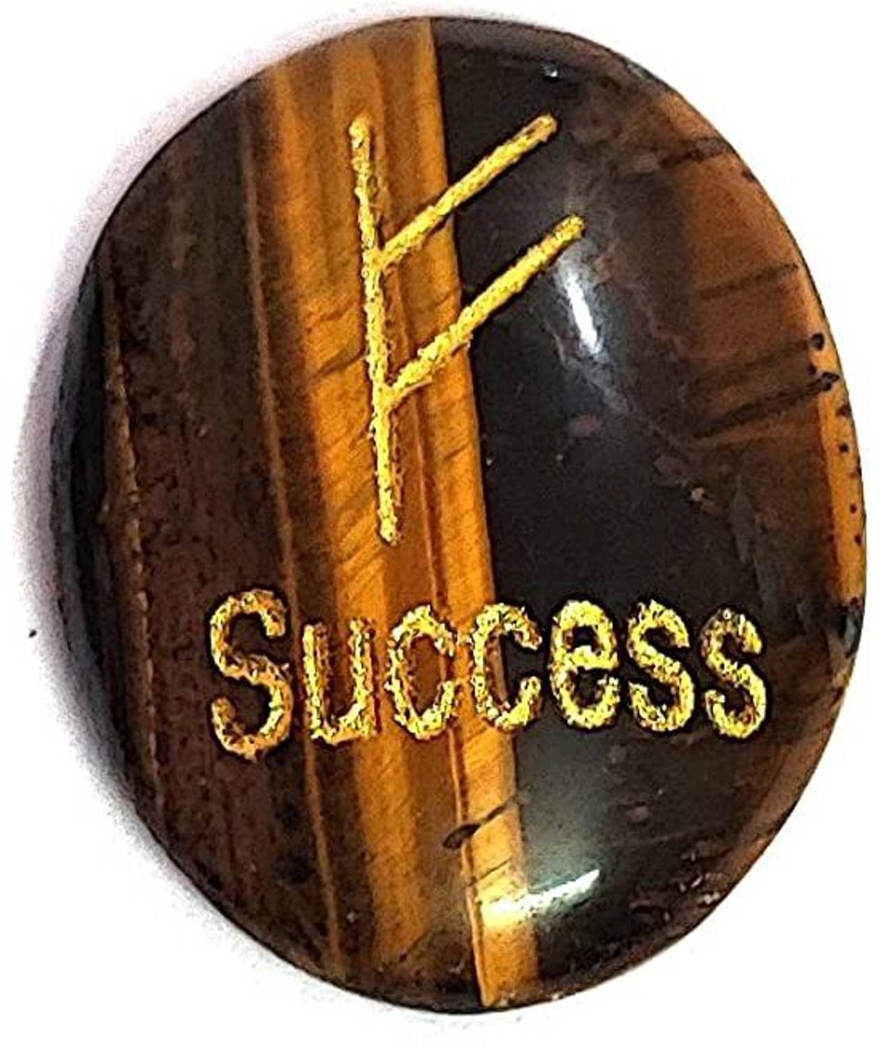 AIR9999 Success Angelic Zibu Symbol Engraved. Tiger Eye's Crystal Decorative Showpiece - 3.5 cm