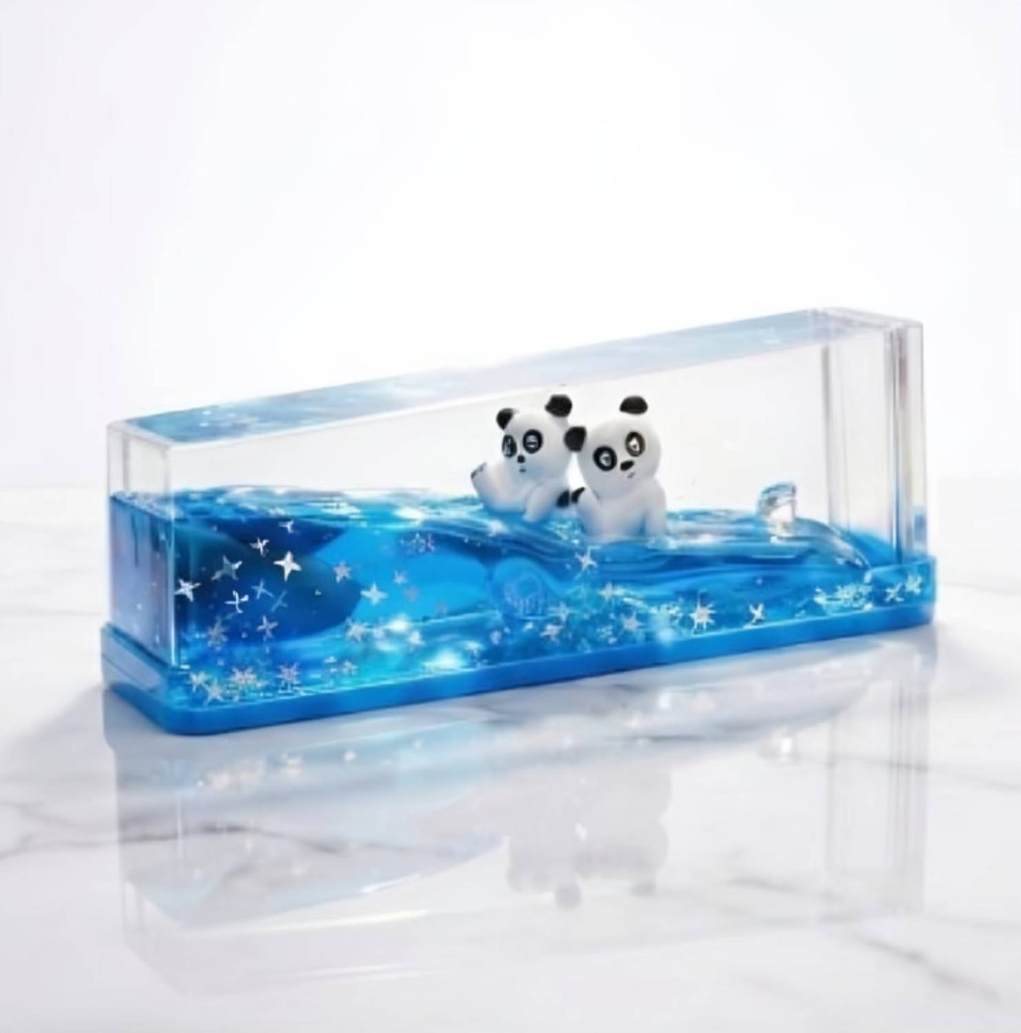 Suthar's Panda Wave Blue Fluid Paperweight 5 cm - Image 1