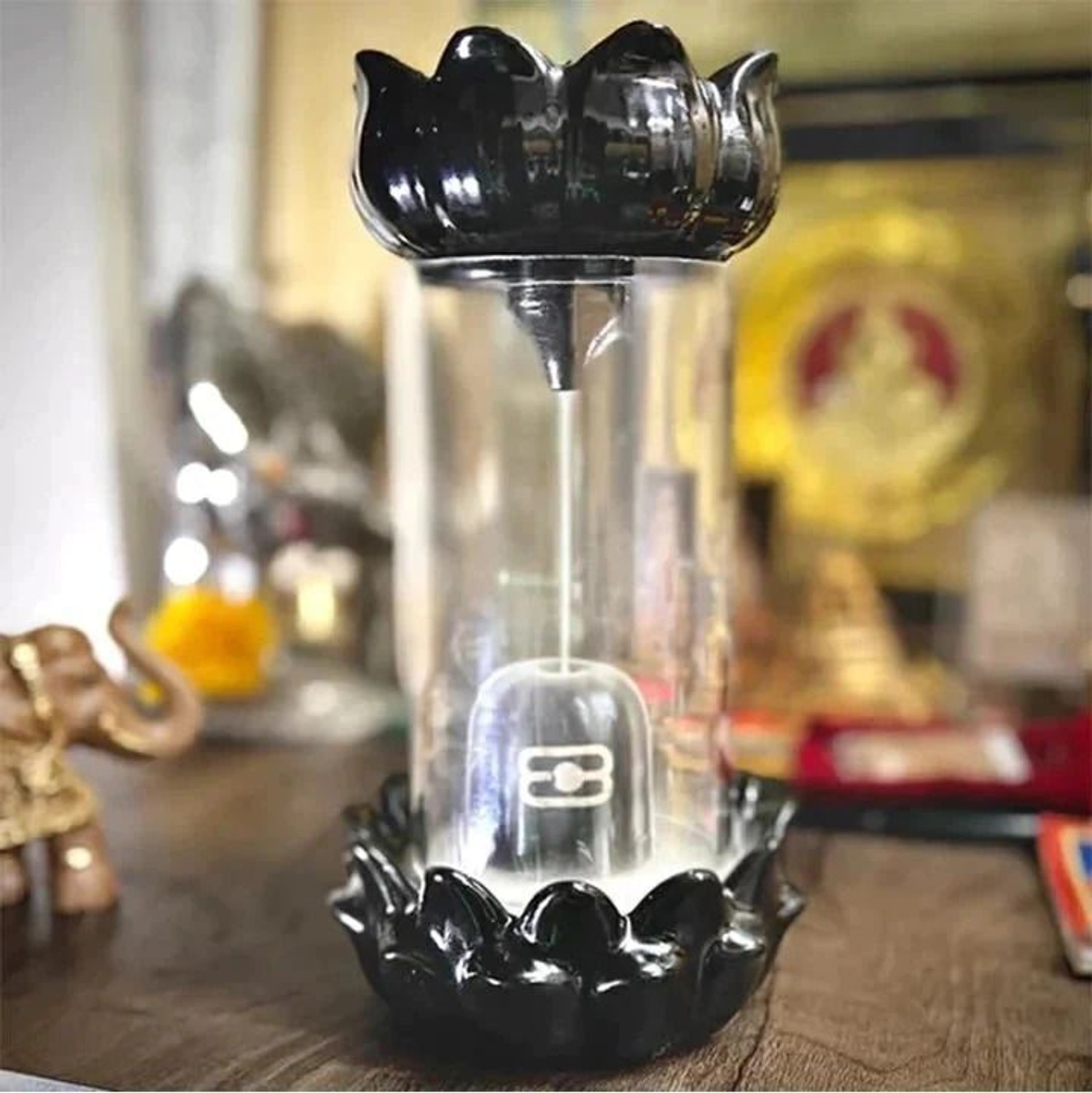 Image of KLASSYWORLD Shiv Ling Incense Burner with 10 Back Flow Incense Cones , Home Decor-1-Pcs Decorative Showpiece - 10 cm