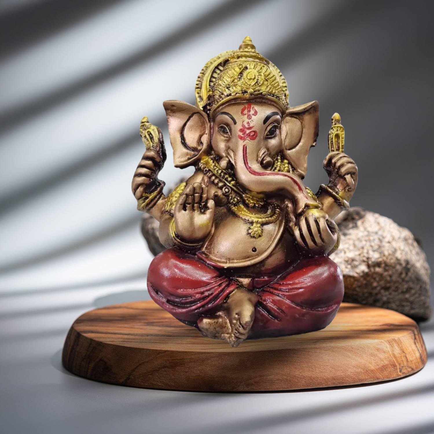 HOMESTA Divine Ganesha Statue | Ganesha Murti for Home Décor GM10 Decorative Showpiece - 12 cm